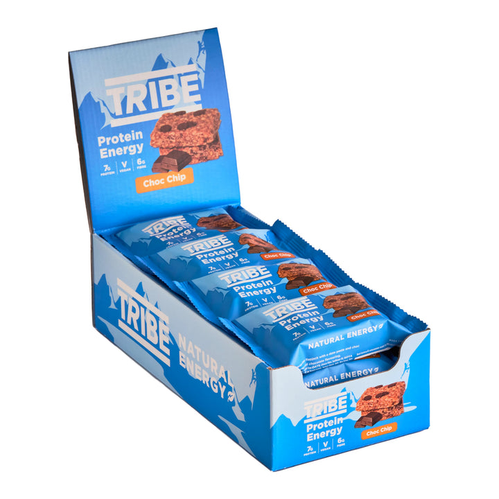 TRIBE Protein Energy Flapjack - Choc Chip - Plant Based, Vegan, High Protein, High Fibre