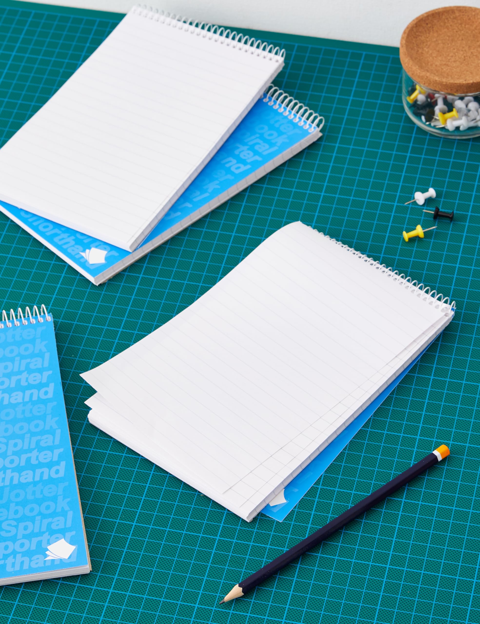 Silvine Reporter's Shorthand Notebook 8x5 Inch, 160 Pages, Blue Soft Cover | Pack of 12 2