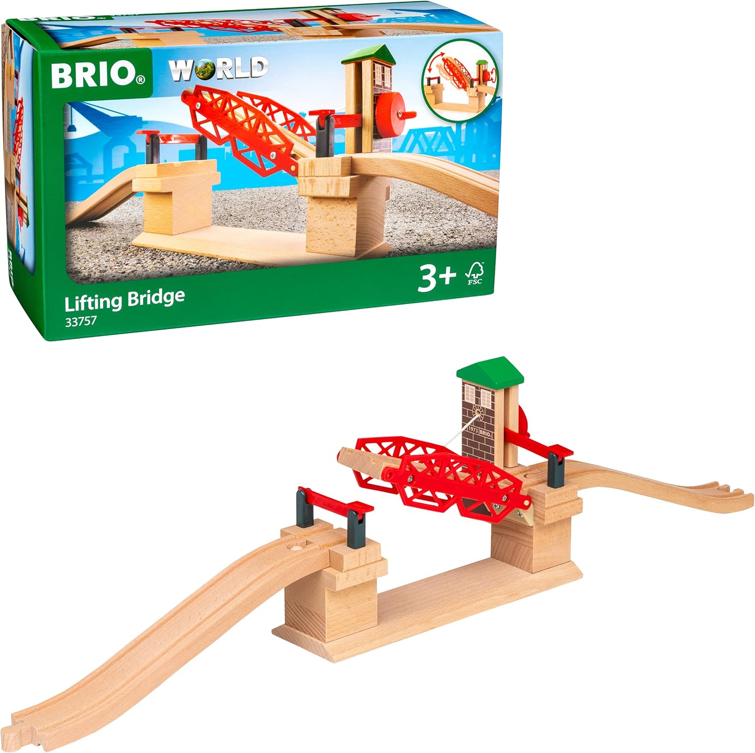 BRIO World Lifting Bridge - Wooden Railway Accessory for Kids 3+ 1