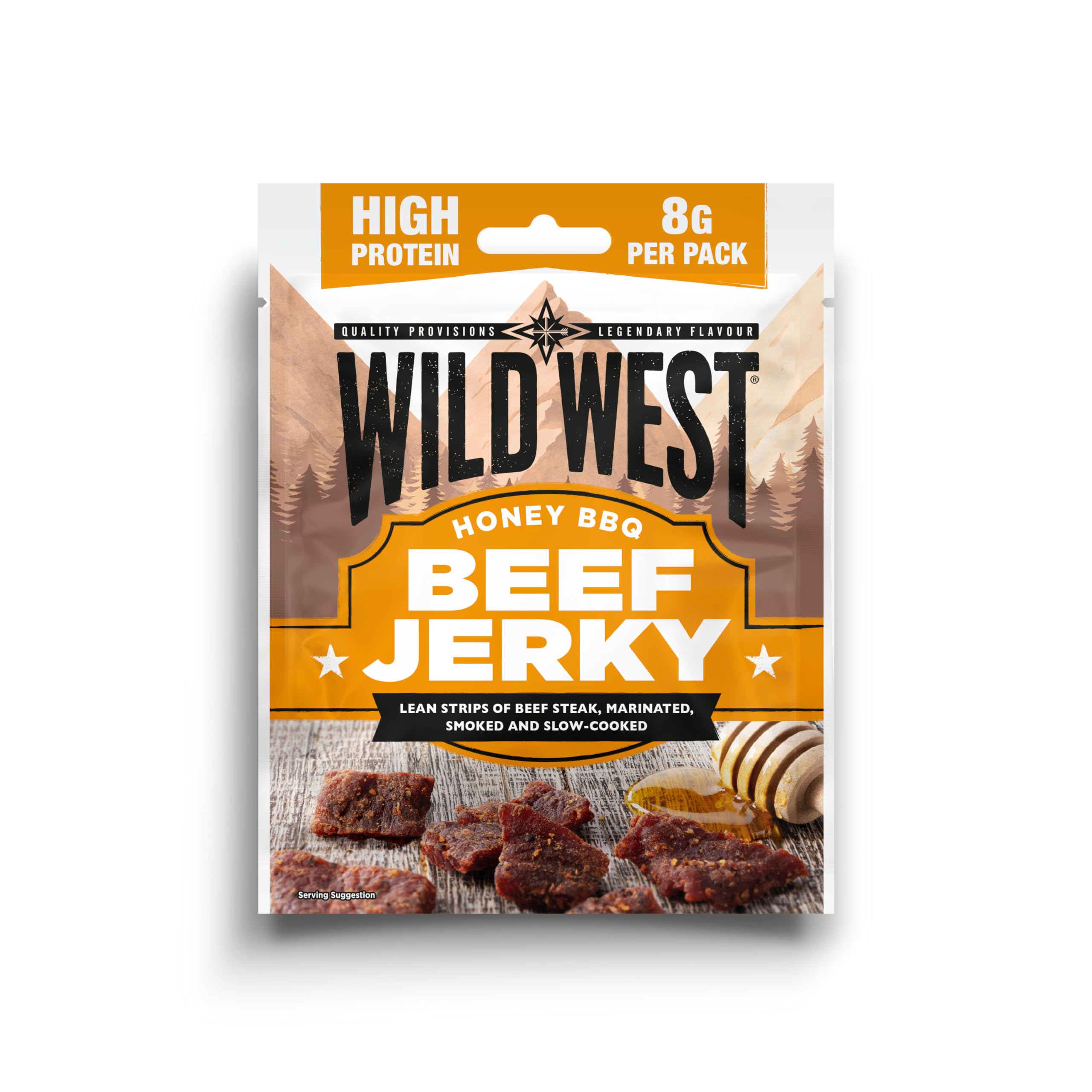 WILD WEST Honey BBQ Beef Jerky - High Protein, Gluten Free | 25g Snack (Pack of 12) 2