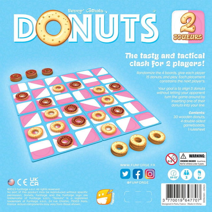 Funforge: Donuts - The Tasty & Tactical Clash for 2 Players, Placement Board Game