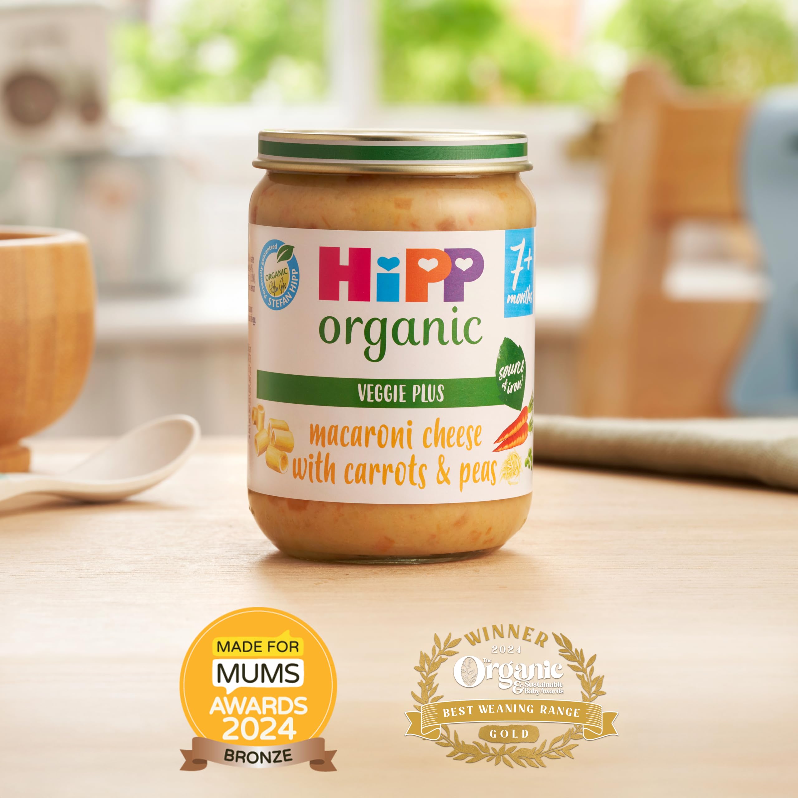 HiPP Organic Macaroni Cheese with Carrots & Peas Baby Food Jar | 6 x 190g | 7+ Months 2