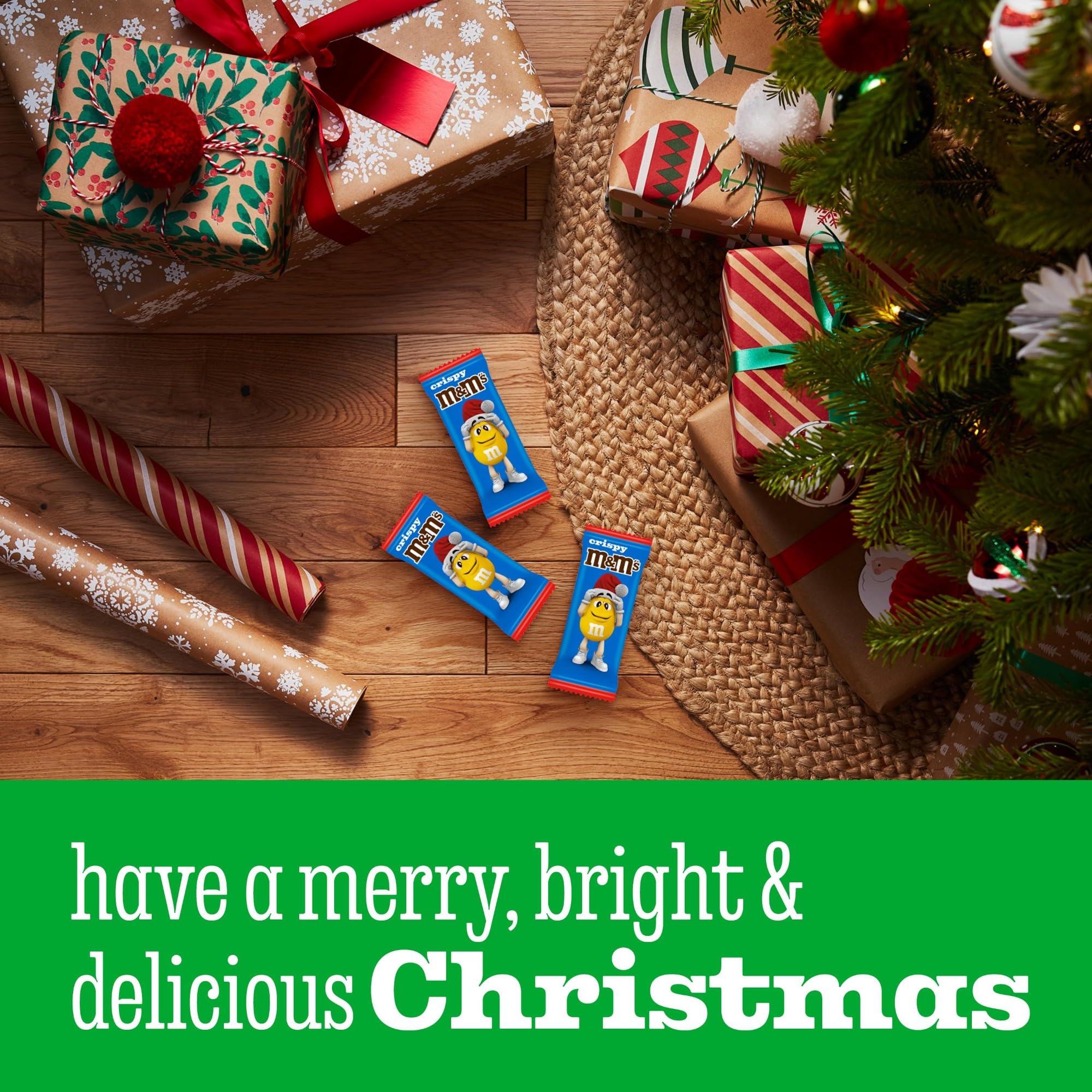 M&M's Milk Chocolate Crispy Santa 5-Pack - Festive Holiday Chocolate Treats 5