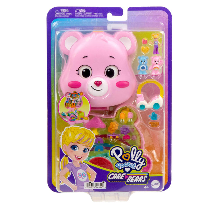 Polly Pocket x Care Bears Playset - Compact with Dolls, Car & Accessories
