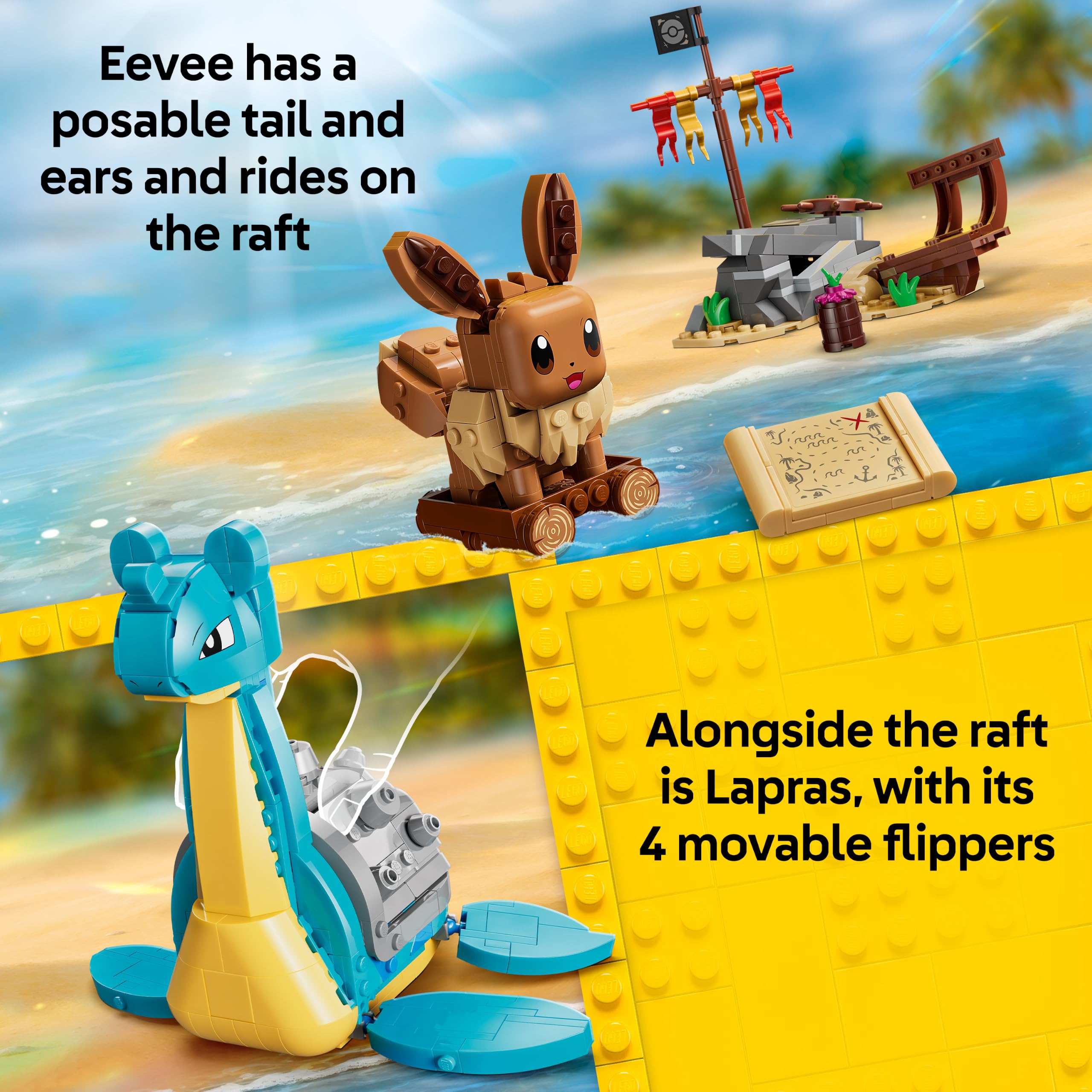 LEGO Pokémon SMART Play: Eevee and Lapras’s Treasure Hunt Building Set (72162) - Ages 8+ 3