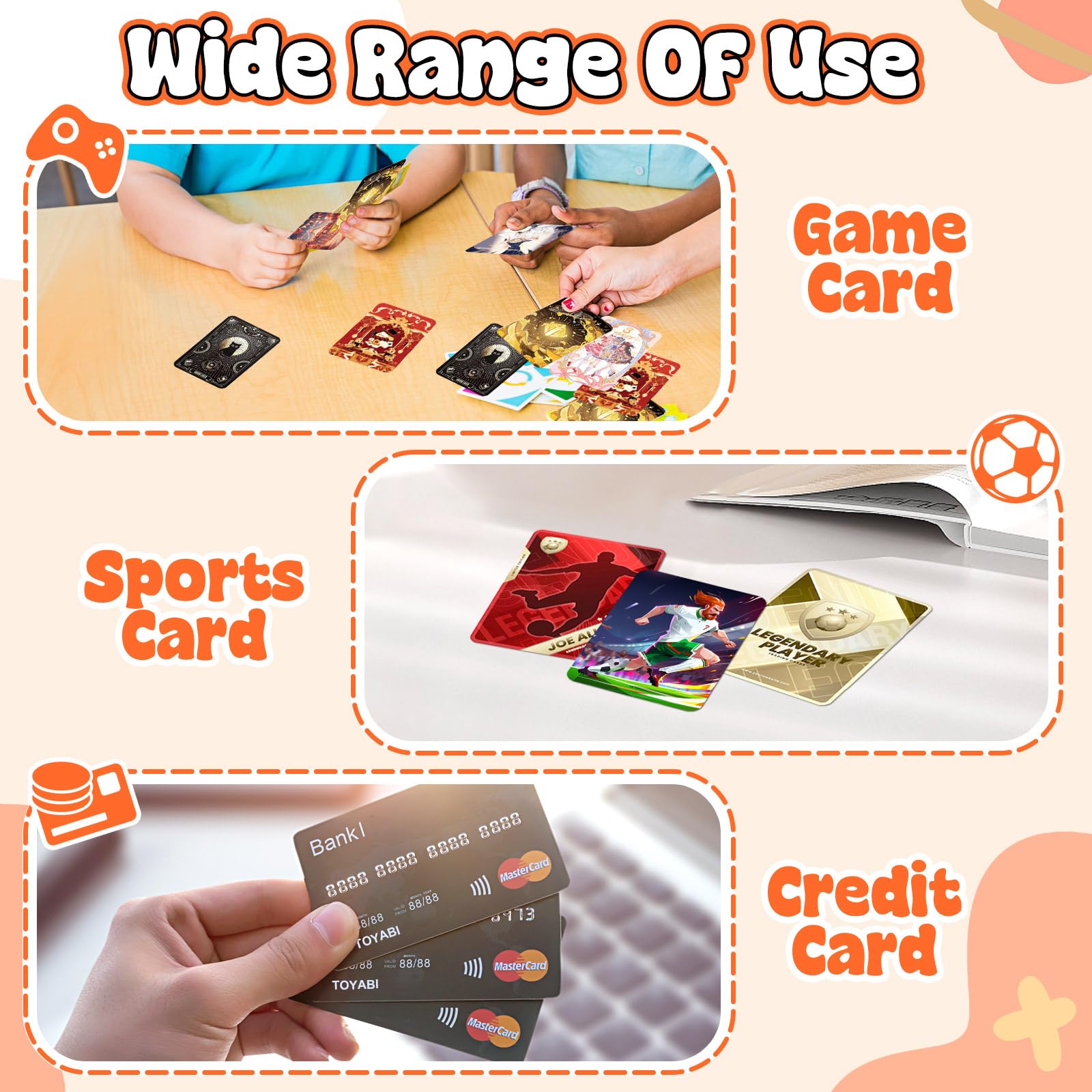 TOYABI 50-Page 400-Pocket PU Leather Trading Card Binder for Kids and Collectors 3