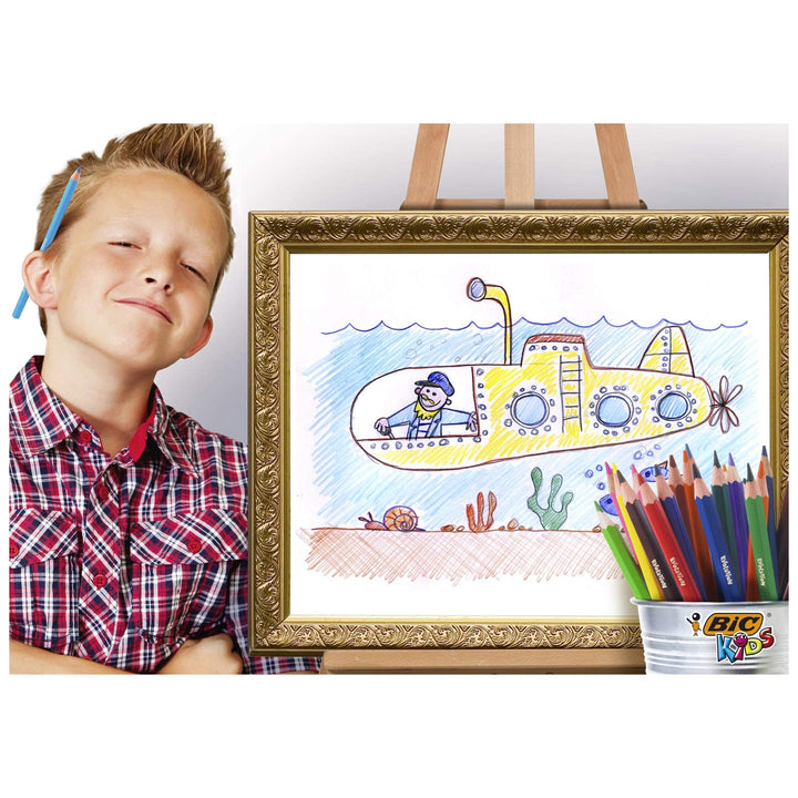 BIC Kids Evolution ECOlutions Colouring Pencils - 24 Assorted Colors, 60-Pencil Tin