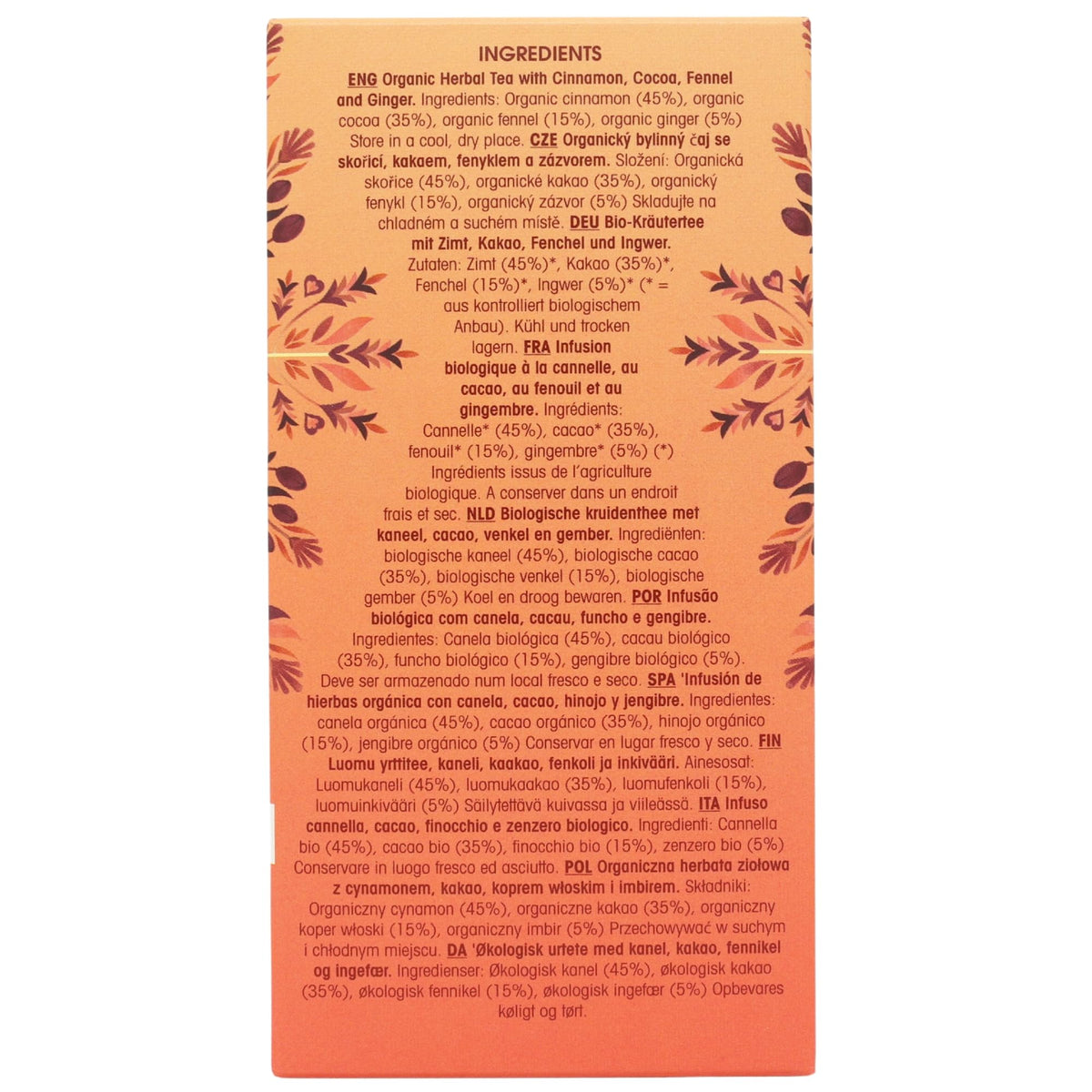 English Tea Shop Cocoa, Cinnamon & Ginger Herbal Tea - 20 Tea Bags, 35 g