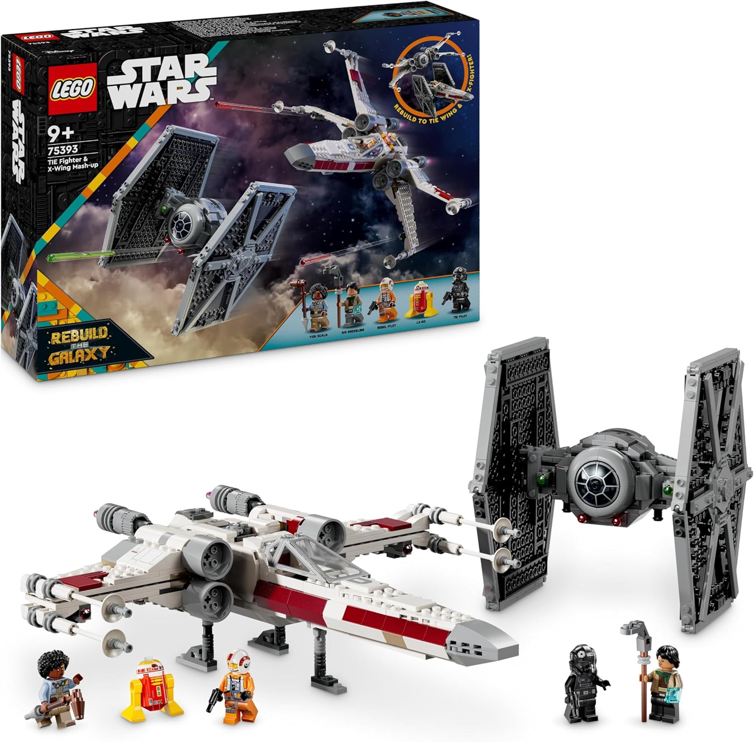 LEGO Star Wars TIE Fighter & X-Wing Mash-up Set - Rebuildable Starfighter Building Toy for Ages 9+ 1