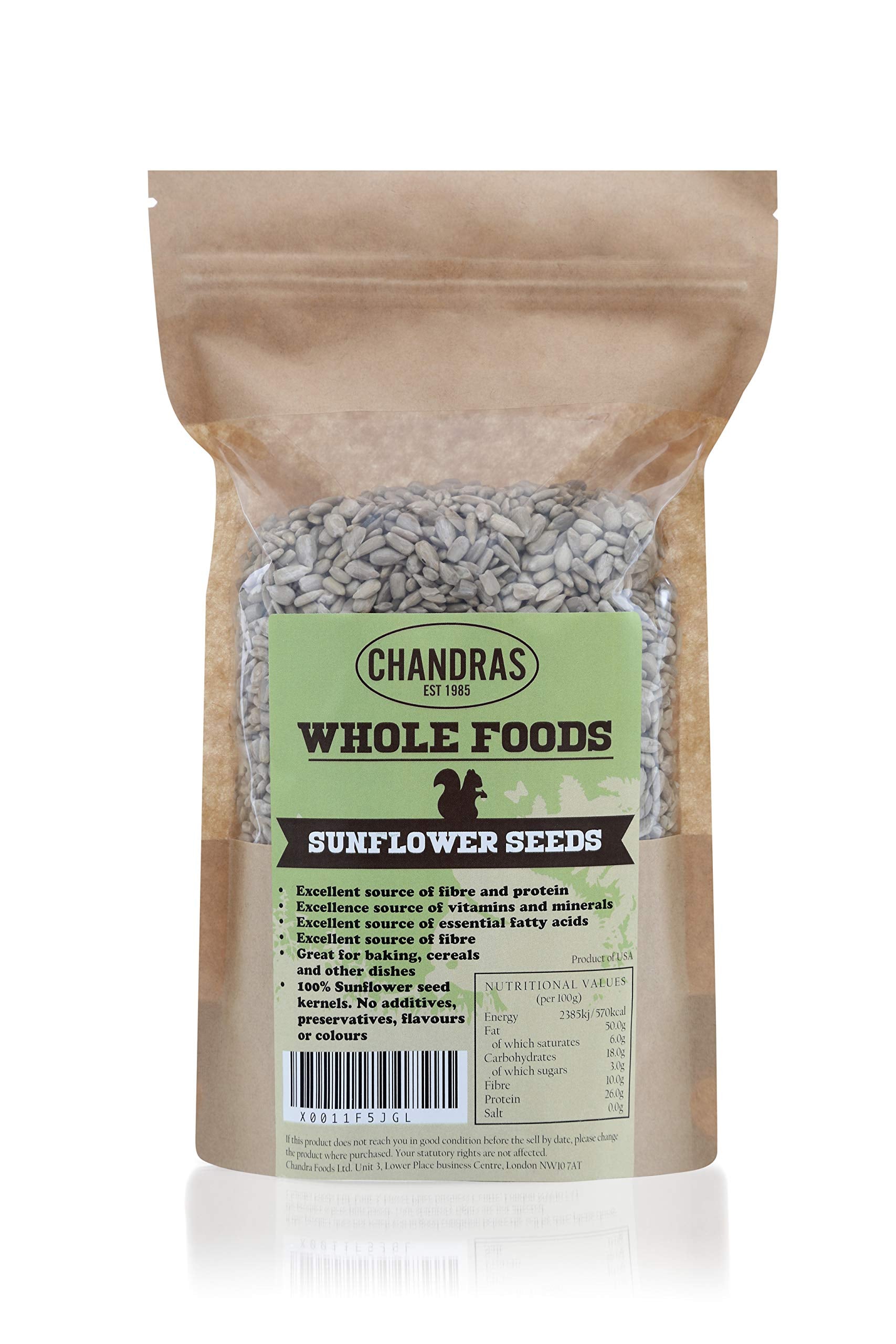 CHANDRA Whole Foods Raw Sunflower Seeds - 350g | Low-Carb | High Fibre 1