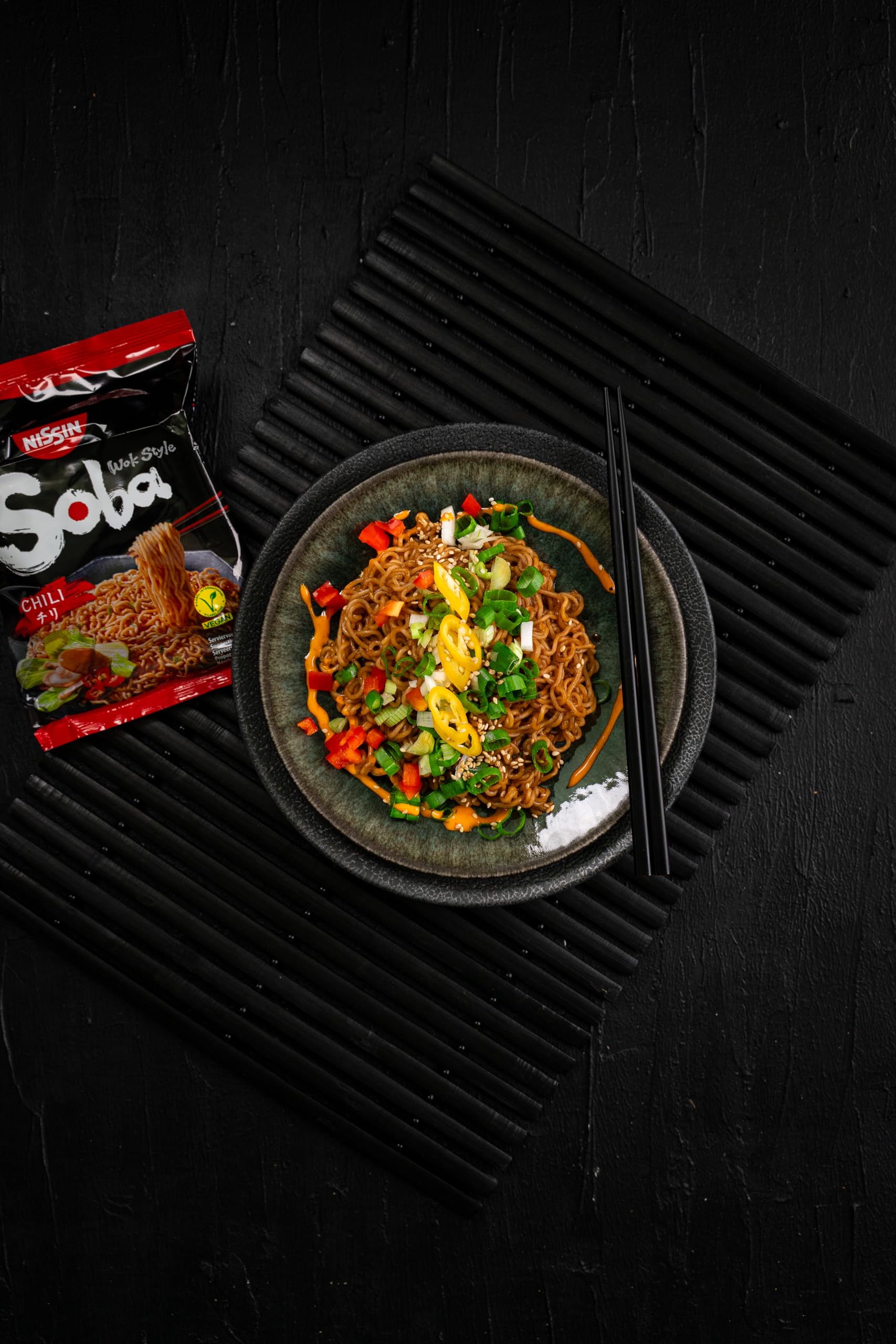 NISSIN Soba Wok Style Chilli Flavoured Instant Noodles - 111g Packet (Pack of 9) 8