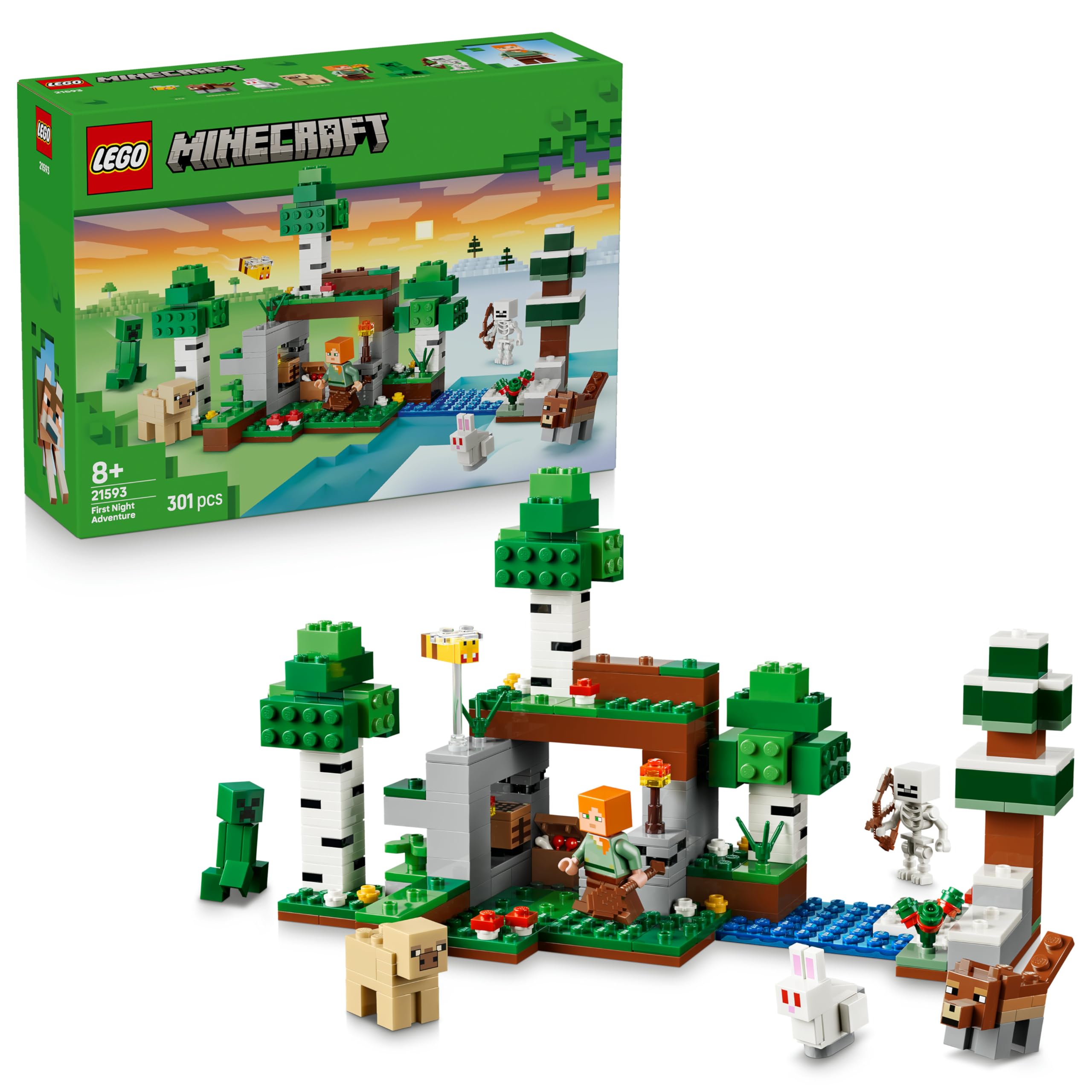 LEGO Minecraft First Night Adventure Building Set - 7 Figures, Ages 8+ | Model 21593 1