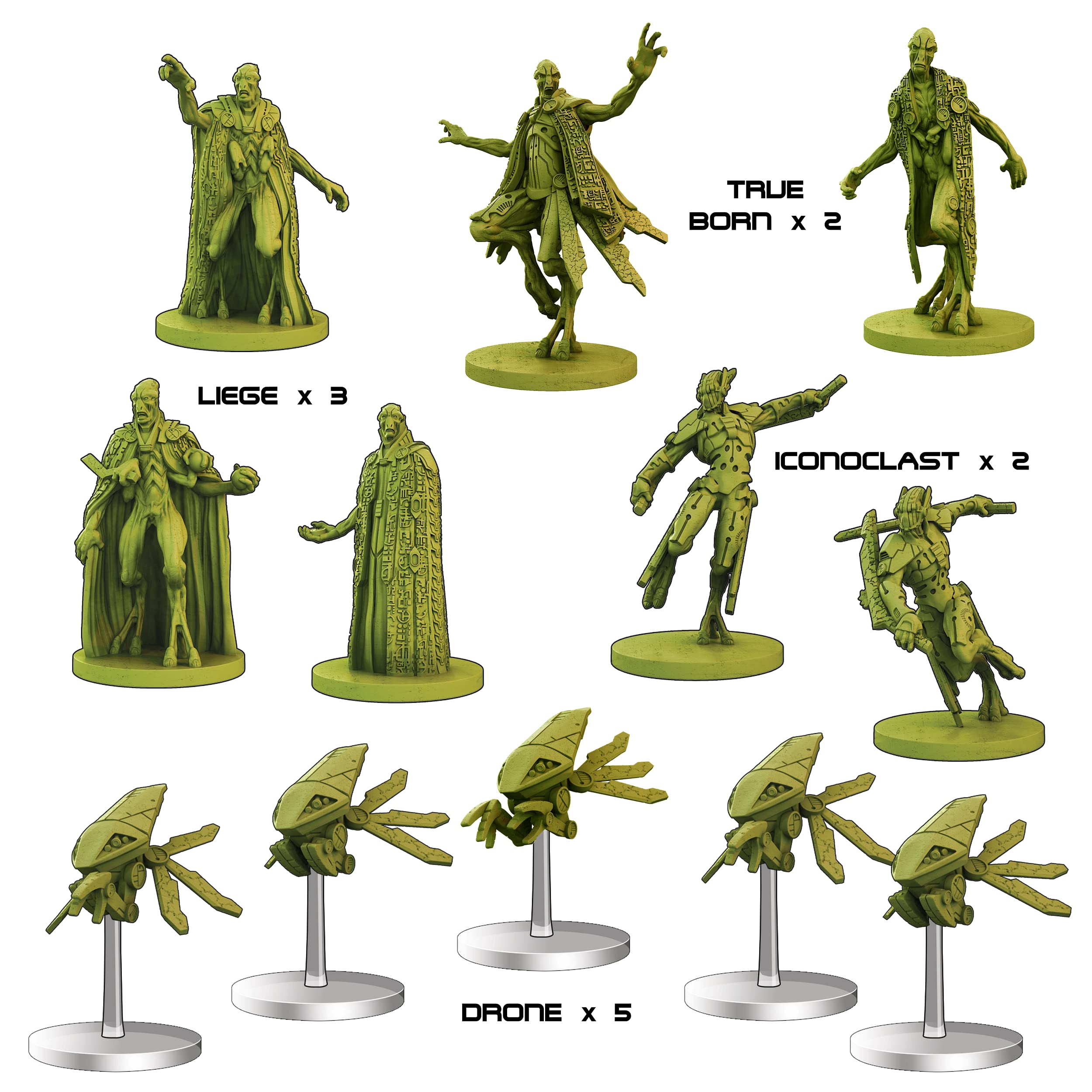 Battle Systems Core Space First Born Sci-Fi Miniatures Board Game Starter Set for 1-4 Players 8