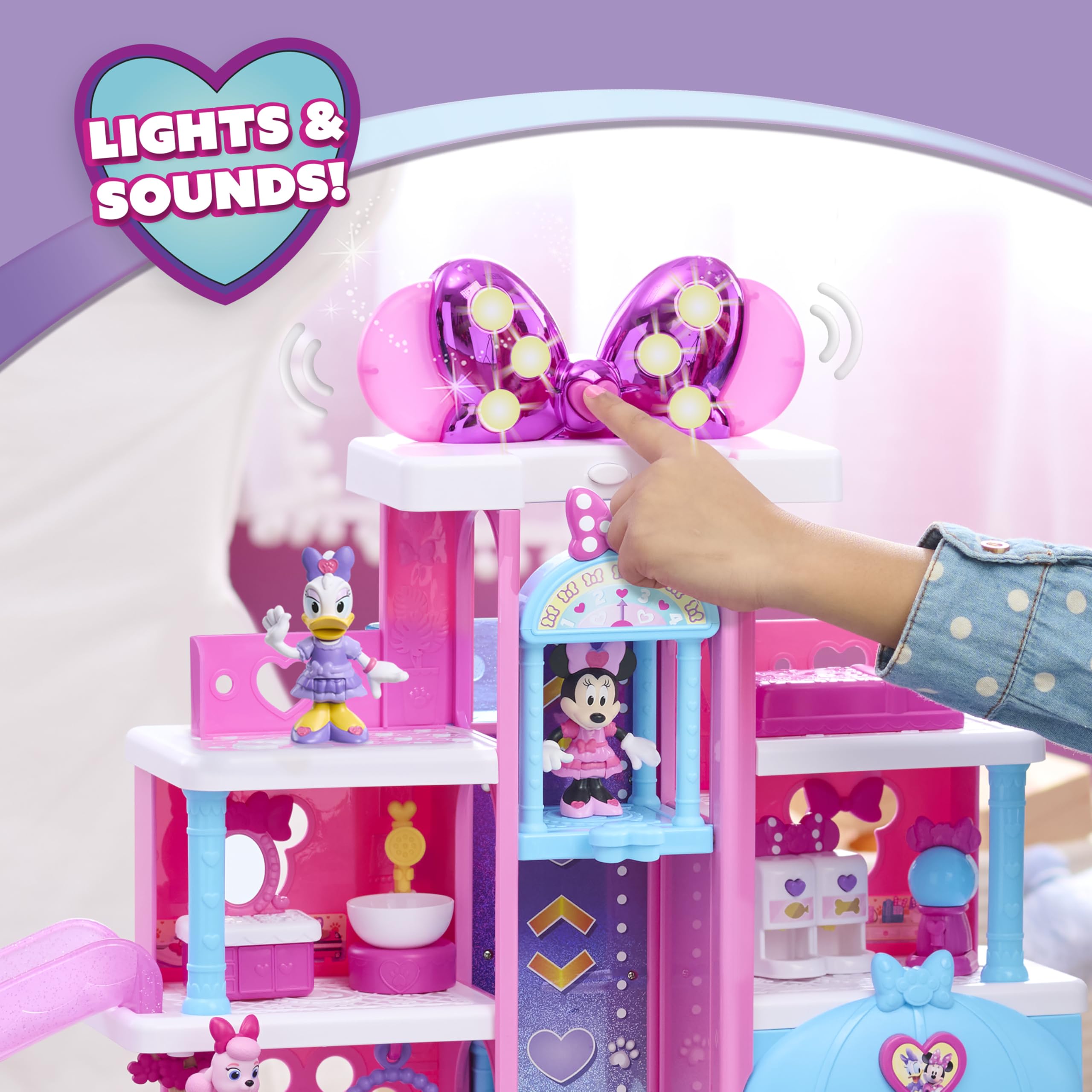Just Play Disney Jr. Minnie Mouse Pet Hotel Playset - 23-Piece Set | Light-Up Bow | Includes 5 Figures 4