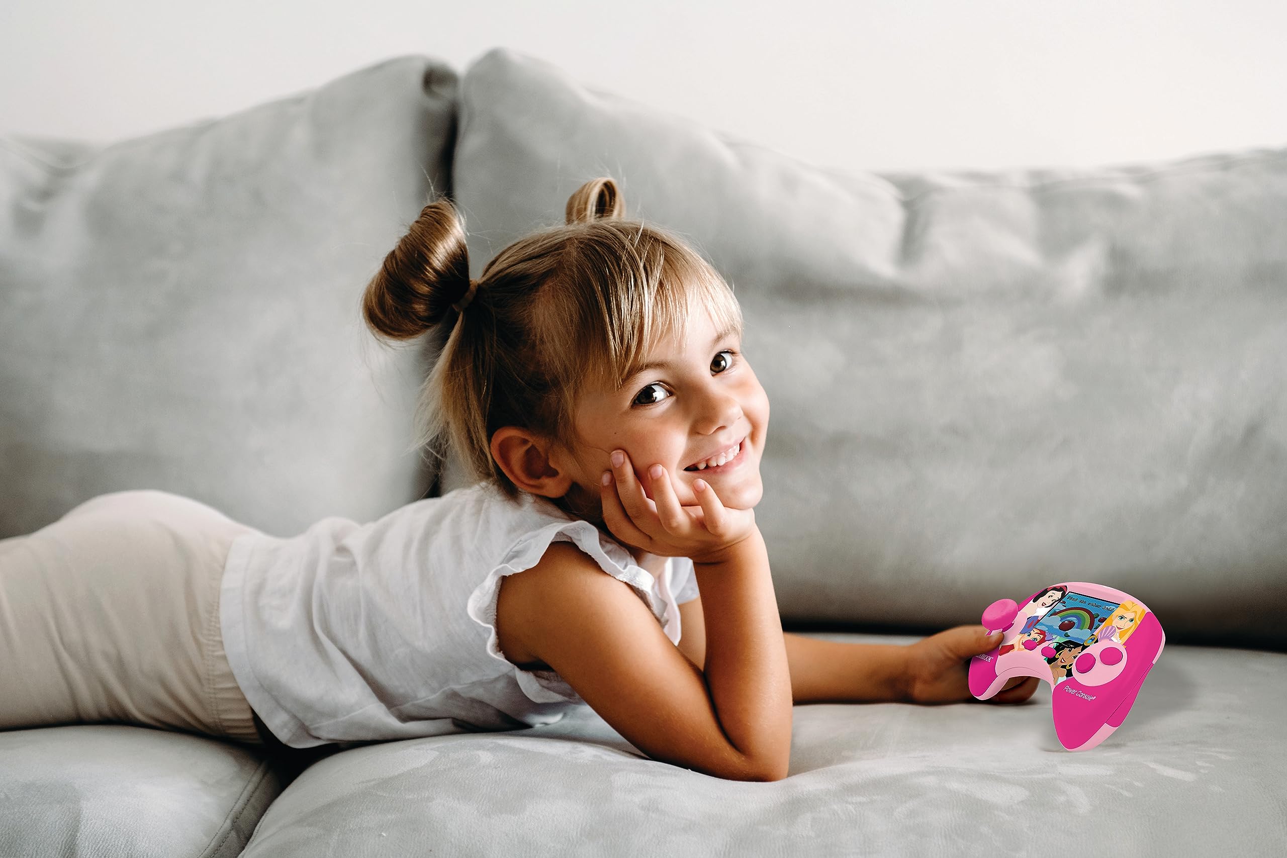 Lexibook Disney Princess Power Console® - Bilingual Educational Game Console with 100 Activities (French/English), Ages 4+ 5