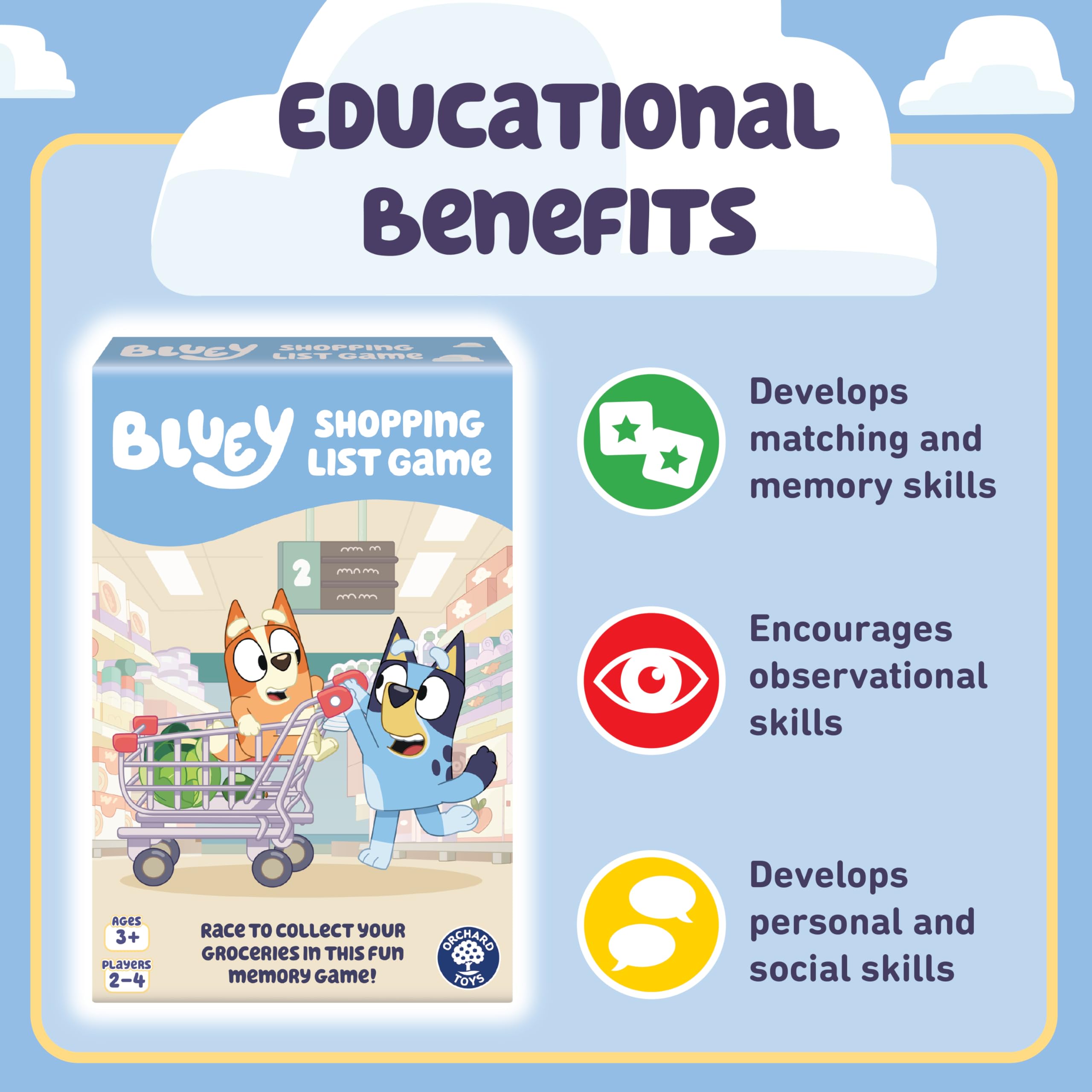 Orchard Toys Offizielles Bluey-Einkaufslisten-Zuordnungs- und Memory-Spiel 3