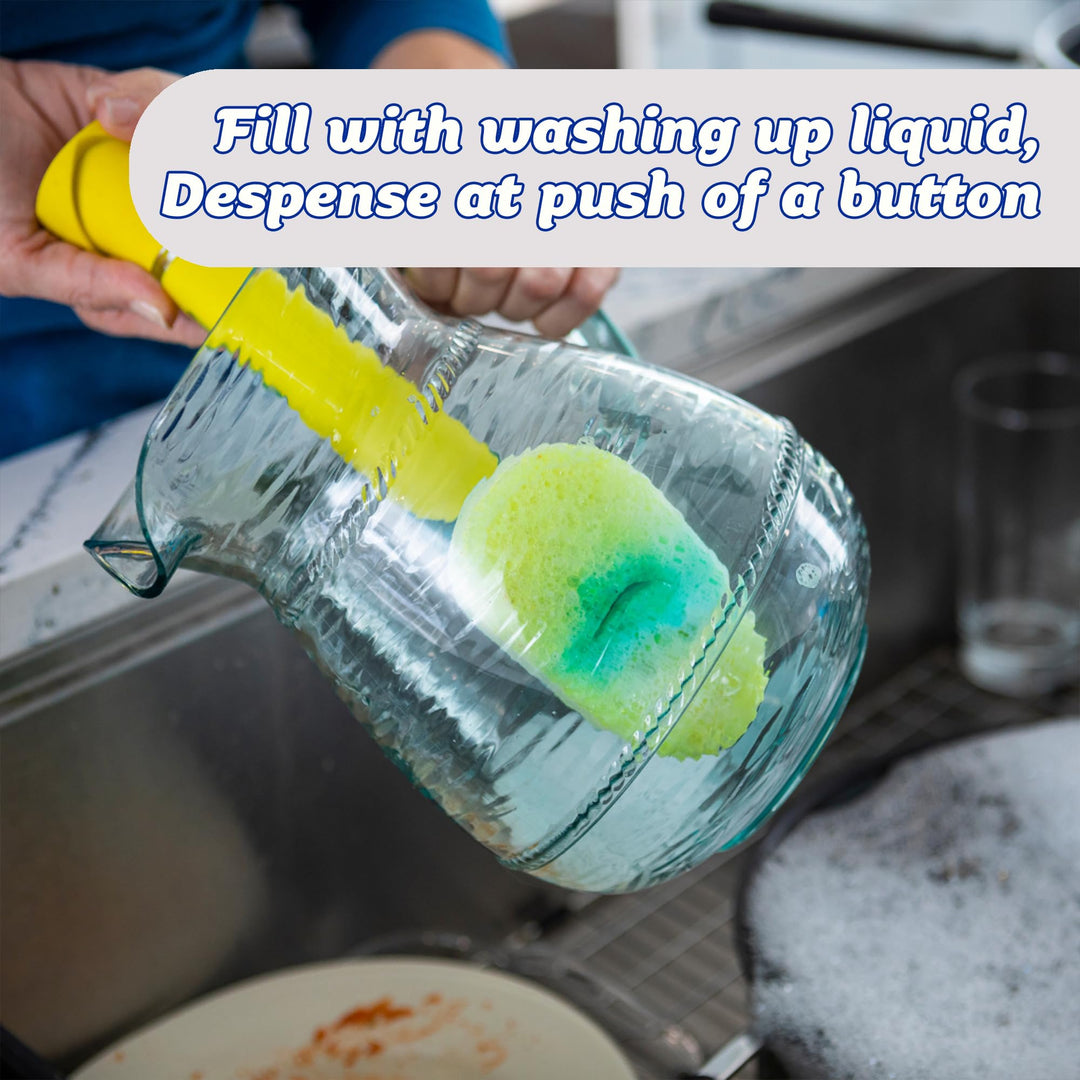 Scrub Daddy Dish Daddy Wand with Refill Heads, Sponge & Connector - Yellow
