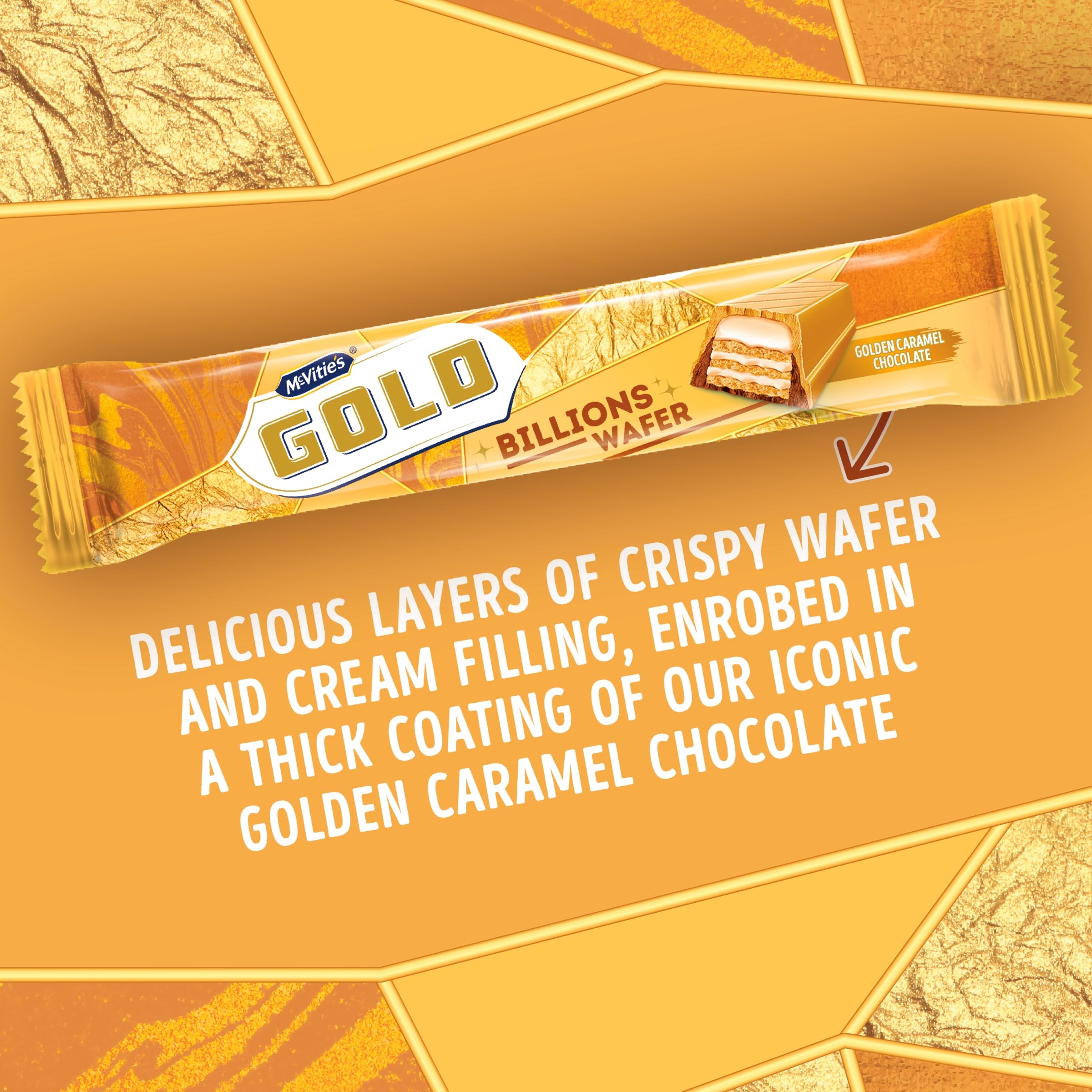 McVitie's Gold Billion Chocolate Wafer Bar - Crispy Wafer & Creamy Filling | 39.5g 3