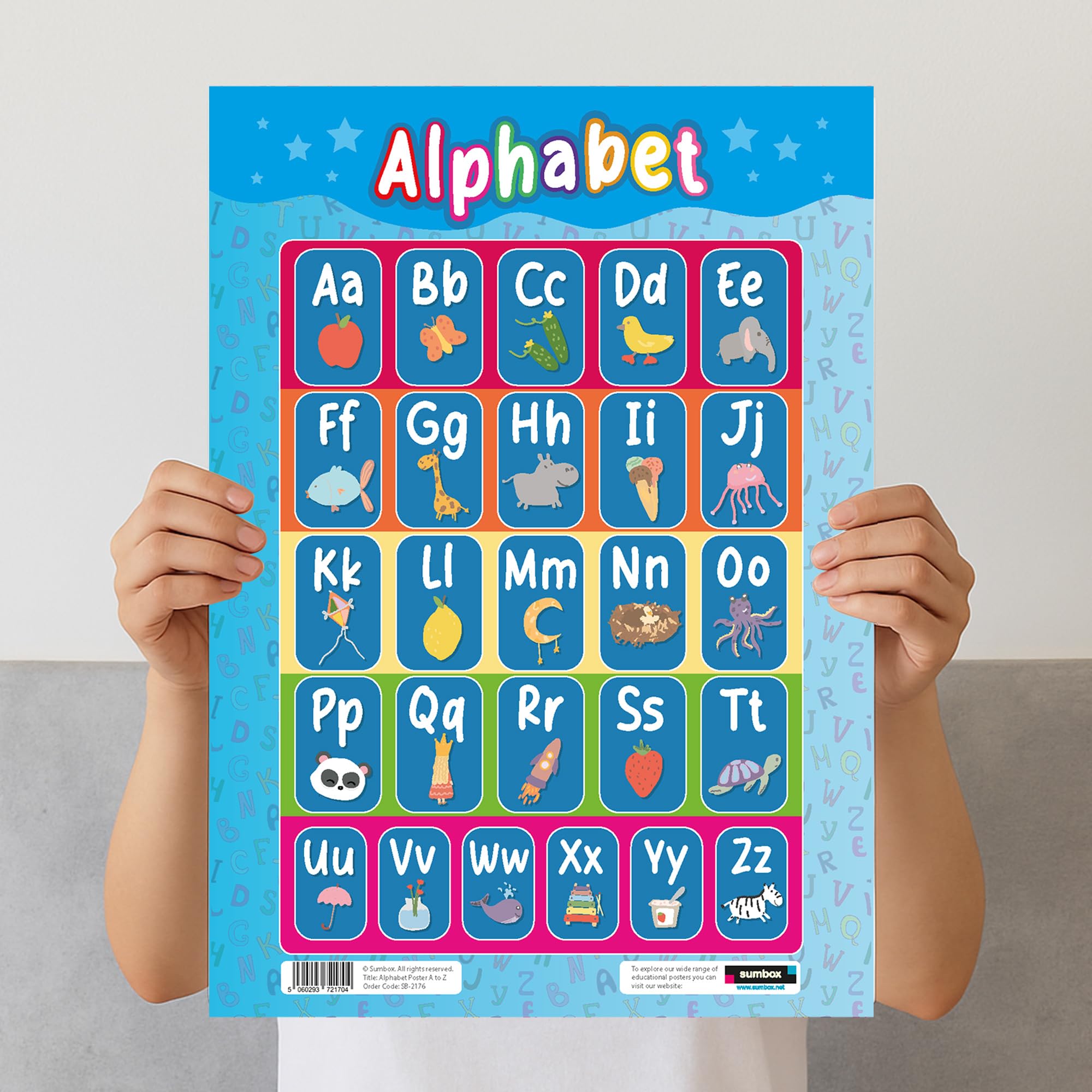 Sumbox Alphabet Educational Poster for Kids - A3 Size Phonics Learning Chart | Multicoloured Cardstock 6