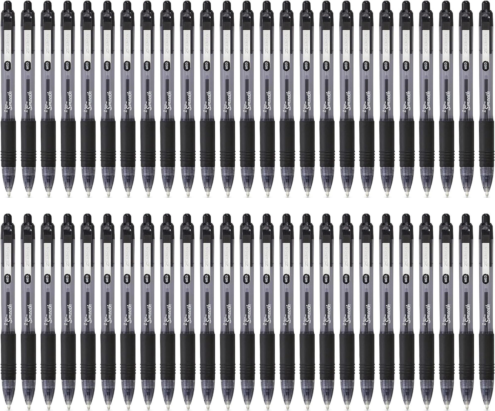 Zebra Pen Z Grip Smooth Black Retractable Ballpoint Pens - Easy Glide Ink, Comfort Grip, Medium Point | 50 Pack 1