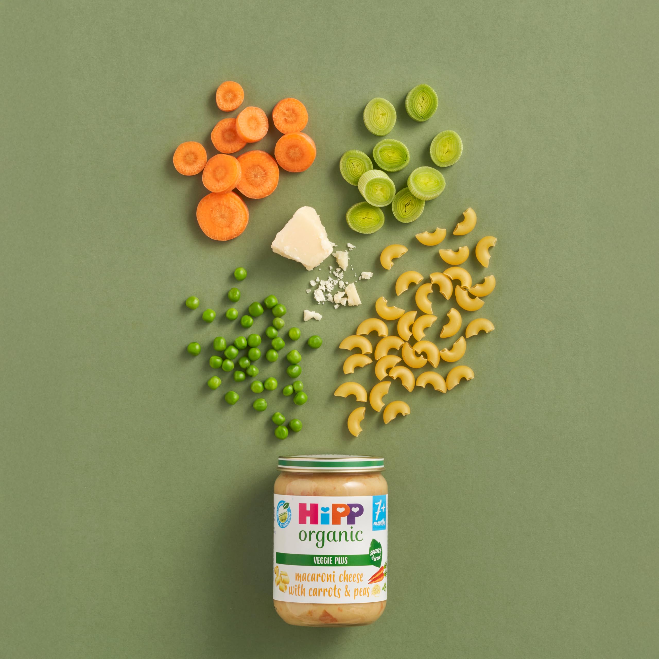 HiPP Organic Macaroni Cheese with Carrots & Peas Baby Food Jar | 6 x 190g | 7+ Months 3