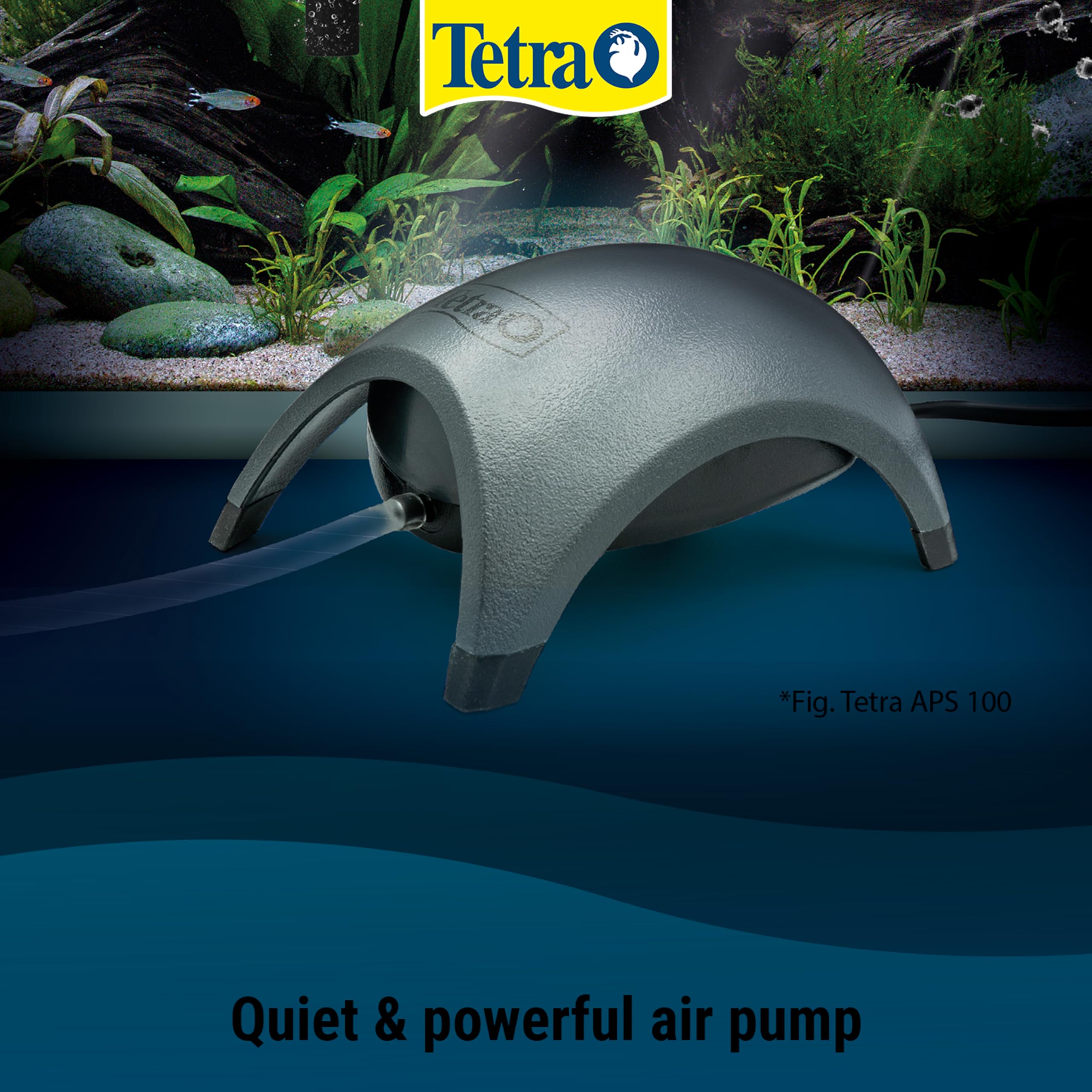 Tetra APS50 Silent Aquarium Air Pump - 50 L/H Flow | For 10-60 Litre Tanks | Black 3