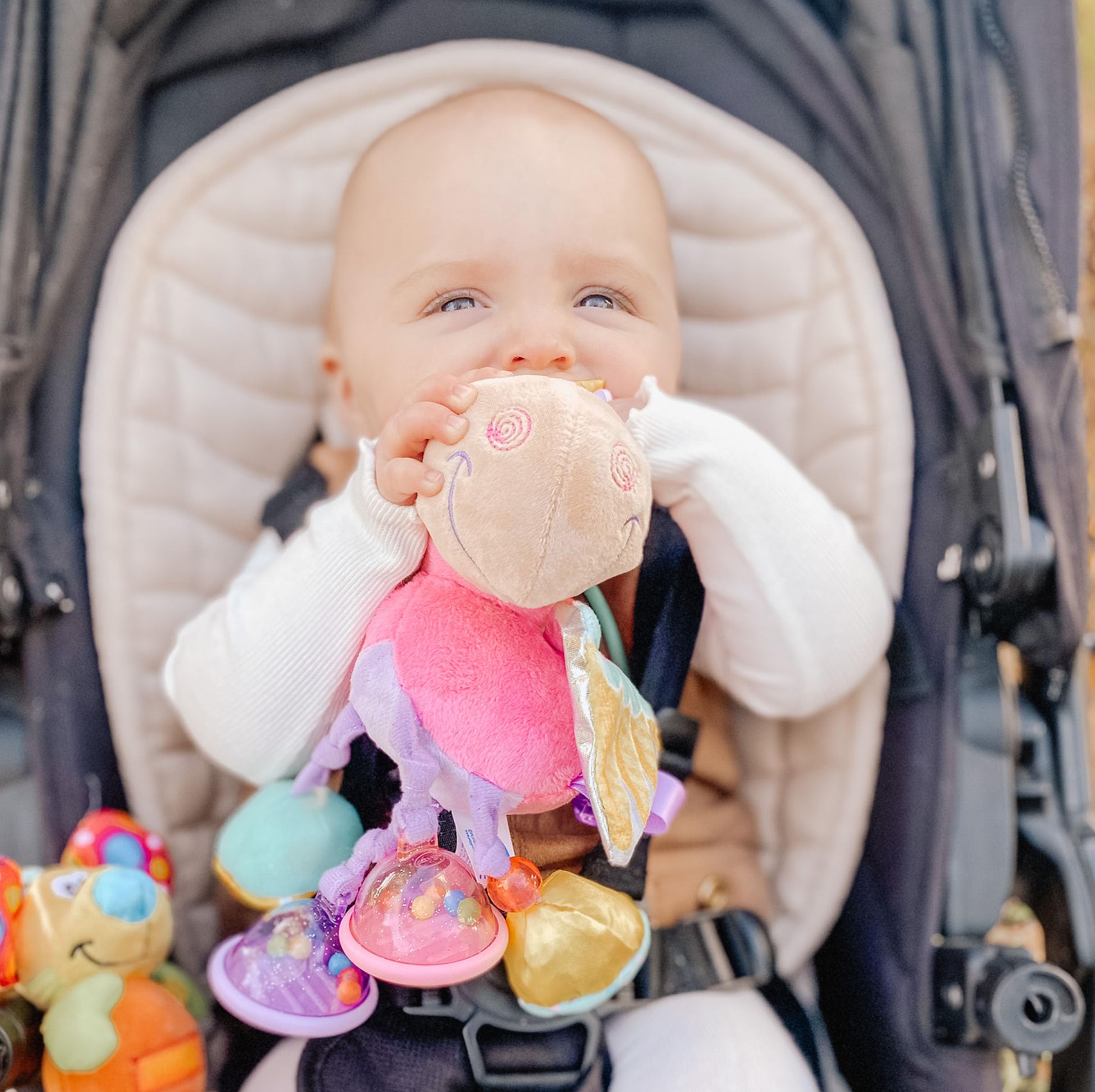 Playgro Unicorn Clip Clop Activity Rattle - Sensory Teether for 3M+ 5