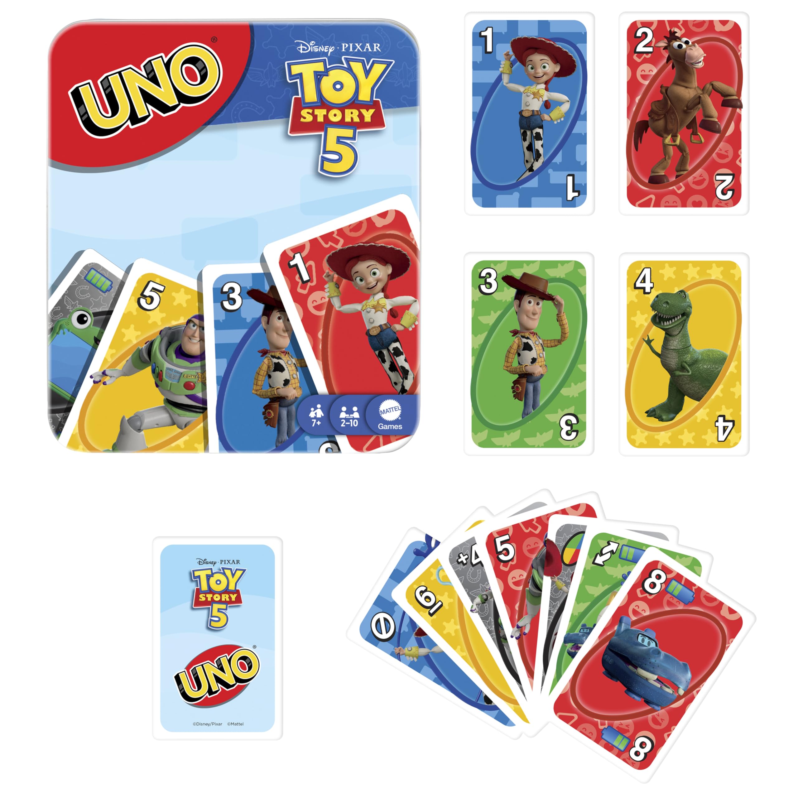 Mattel Games UNO Disney and Pixar Toy Story 5 Card Game | 2-10 Players | Ages 7+
