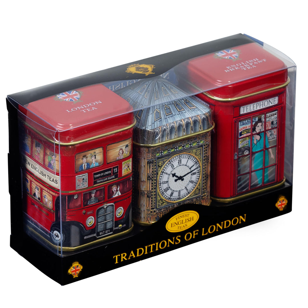 New English Teas Traditions of London Mini Tin Triple Pack Loose Tea 65 g