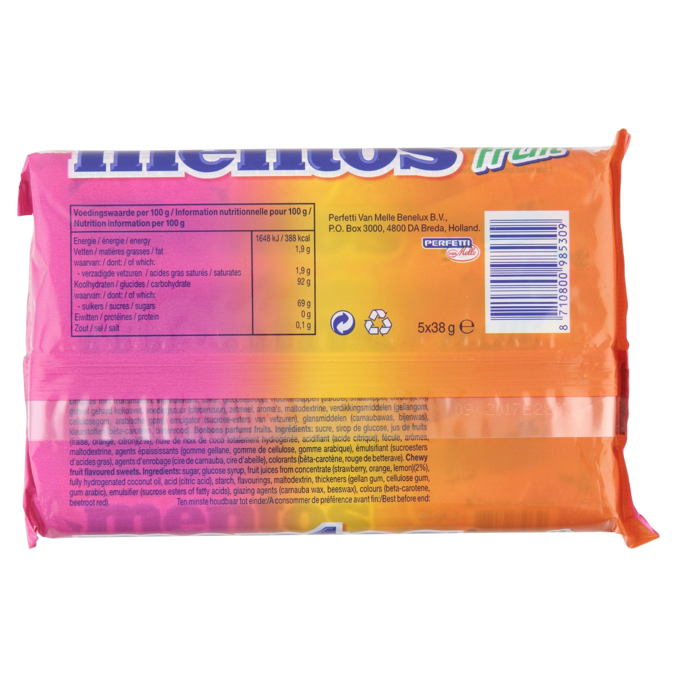 Mentos Soft Chews mit Fruchtgeschmack, natürliche Farben, 5er-Pack Party-Süßigkeiten 9