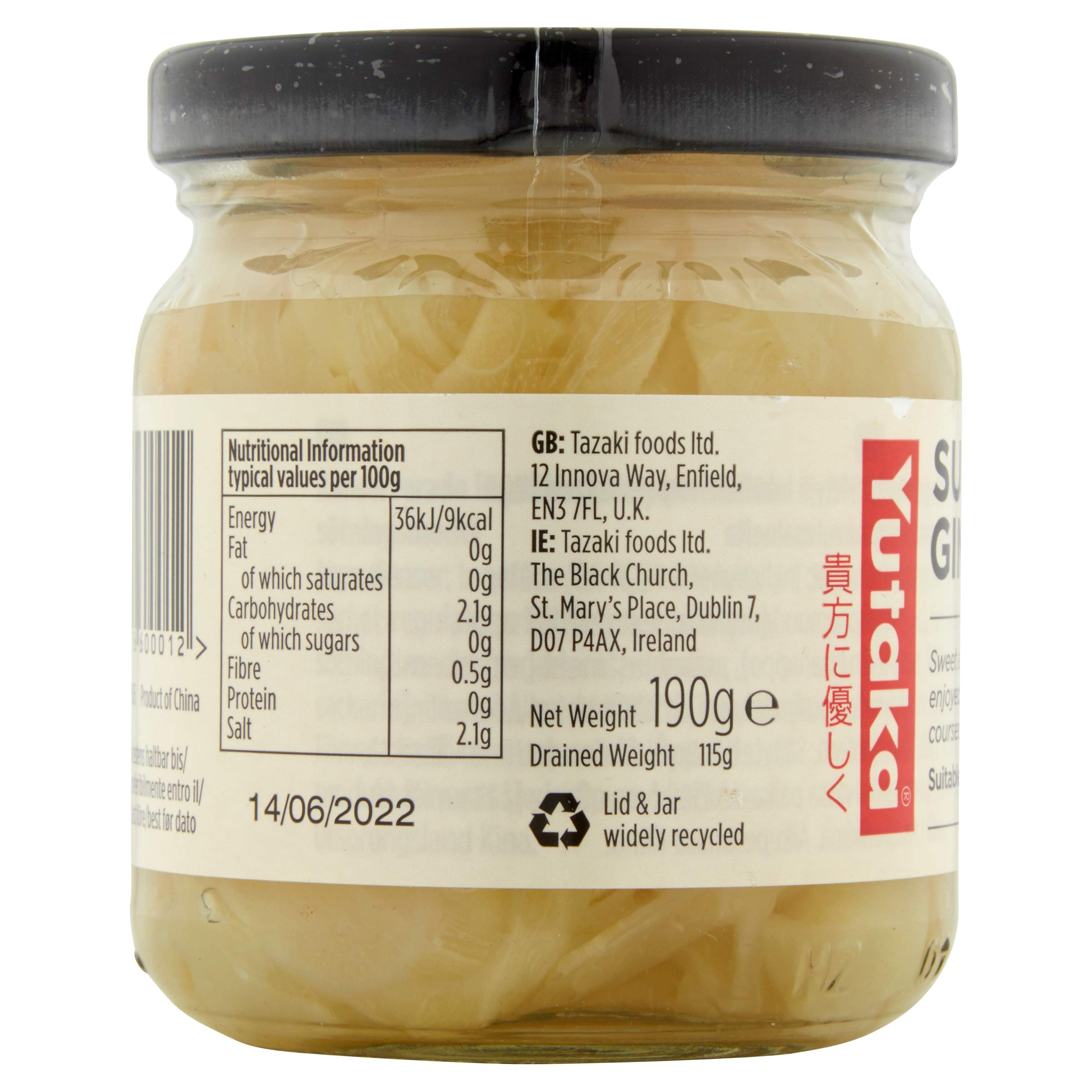 Yutaka Sushi Gari Pickled Ginger - Authentic Japanese Condiment | 2 Pack, 190g Each 2