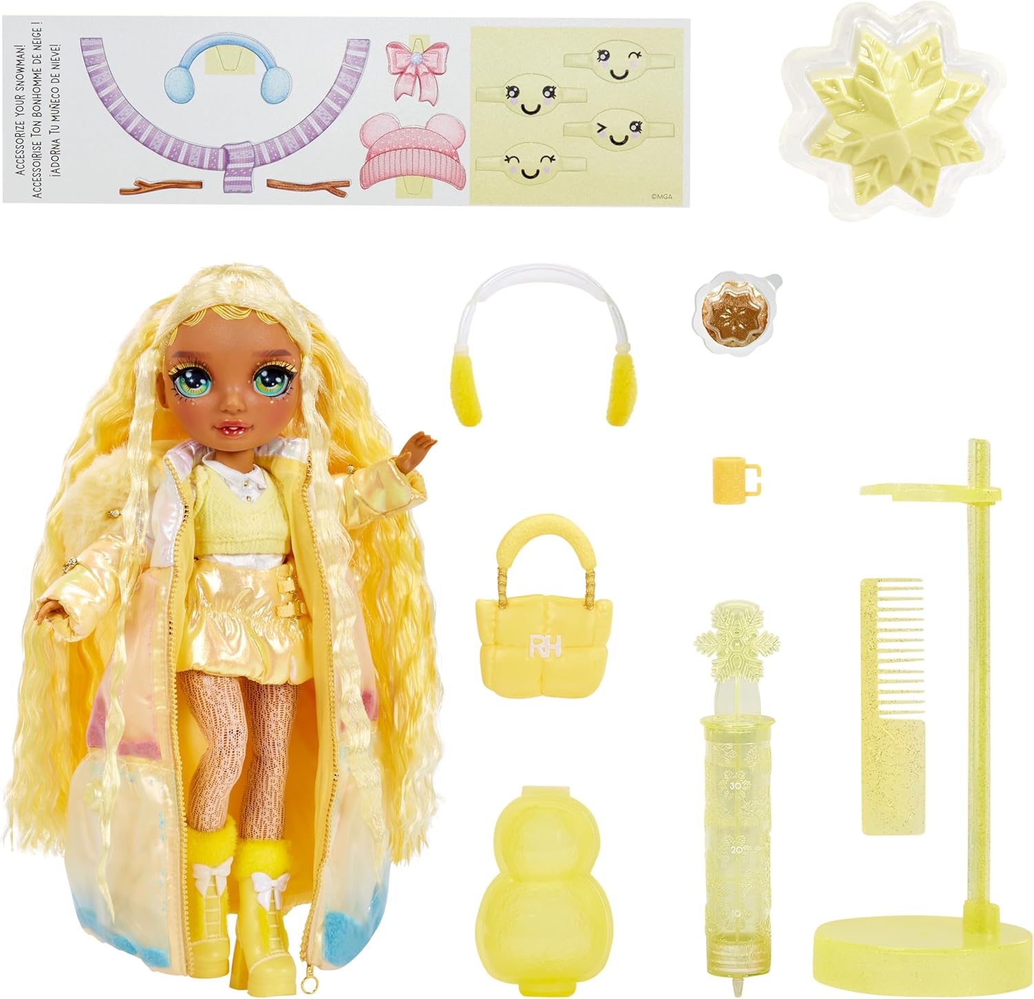 Rainbow High Winter Wonderland - Sunny (Yellow) - 28 cm Fashion Doll with Magic Snow Outfit 4