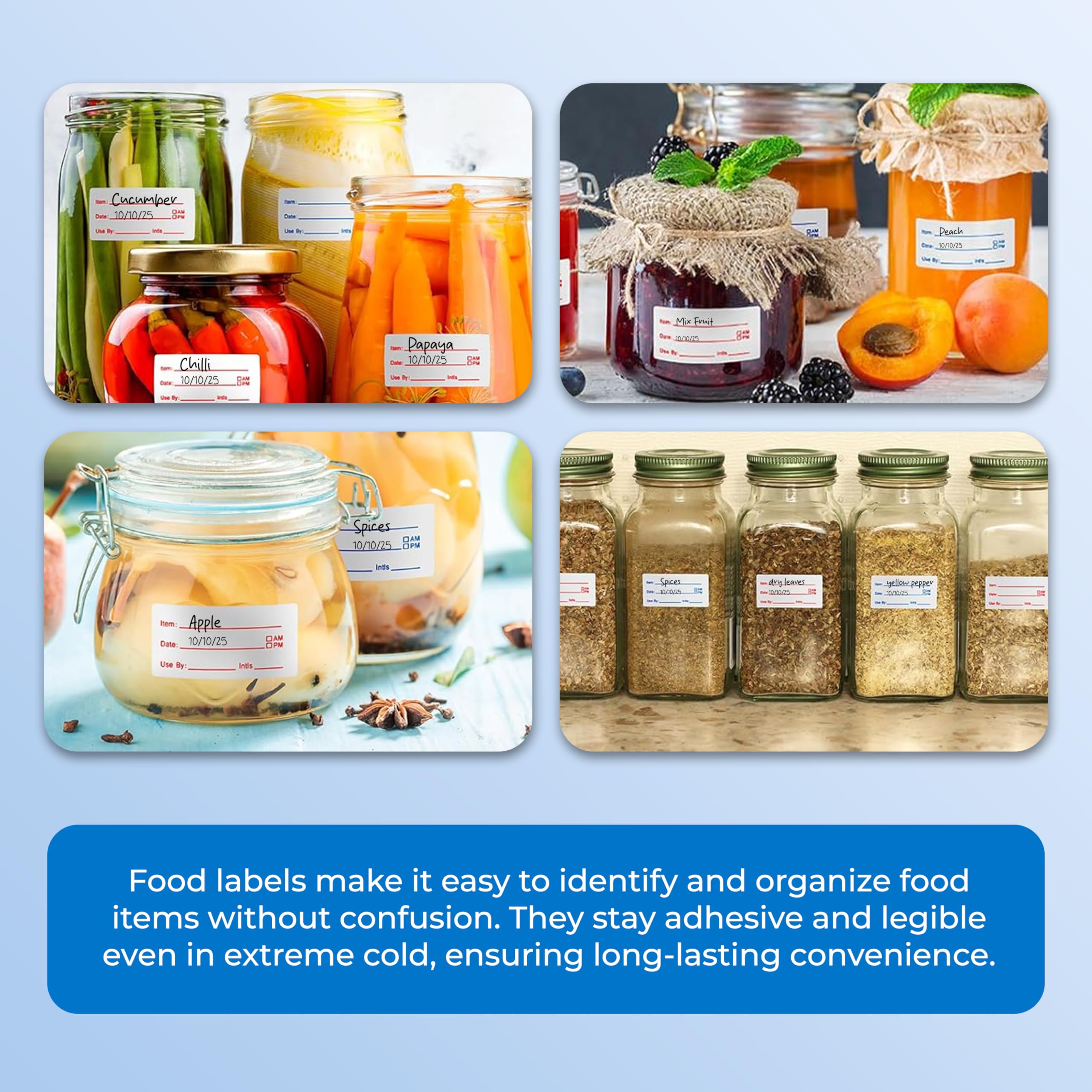 Double Dragon Premium Freezer Labels - 1000 Count (2 Rolls) | 1x2 Inch | Removable & Waterproof 3