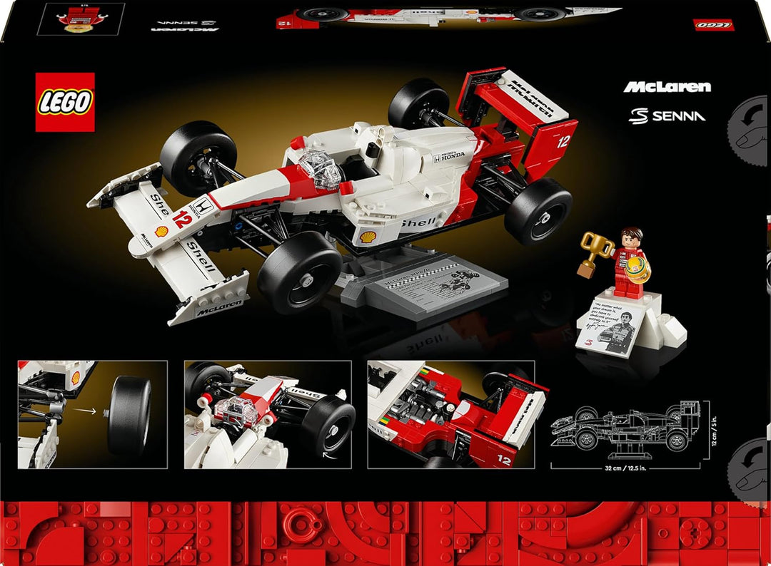 LEGO Icons McLaren MP4/4 & Ayrton Senna - F1 Model Car Building Set for Adults