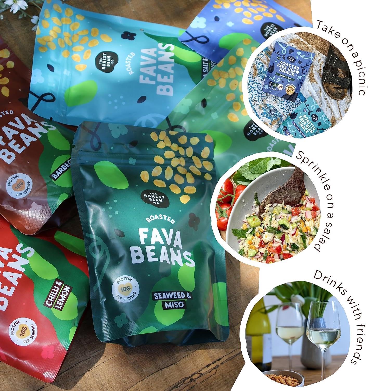 The Honest Bean Co. Geröstete Favabohnen, leicht gesalzen, proteinreicher veganer Snack, 120 g 6