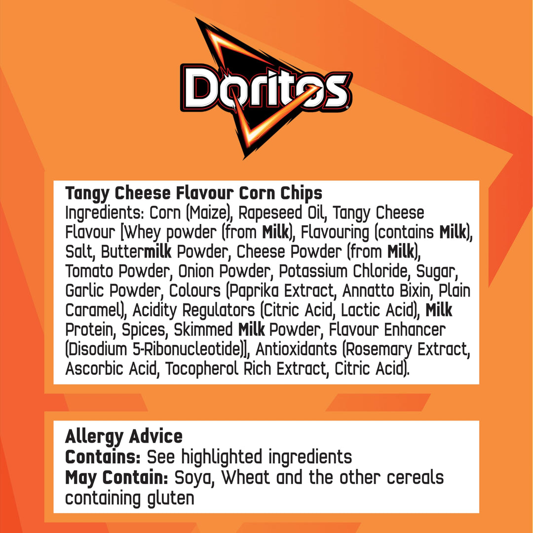 Doritos Tangy Cheese Flavour Tortilla Chips Sharing Bag 180g