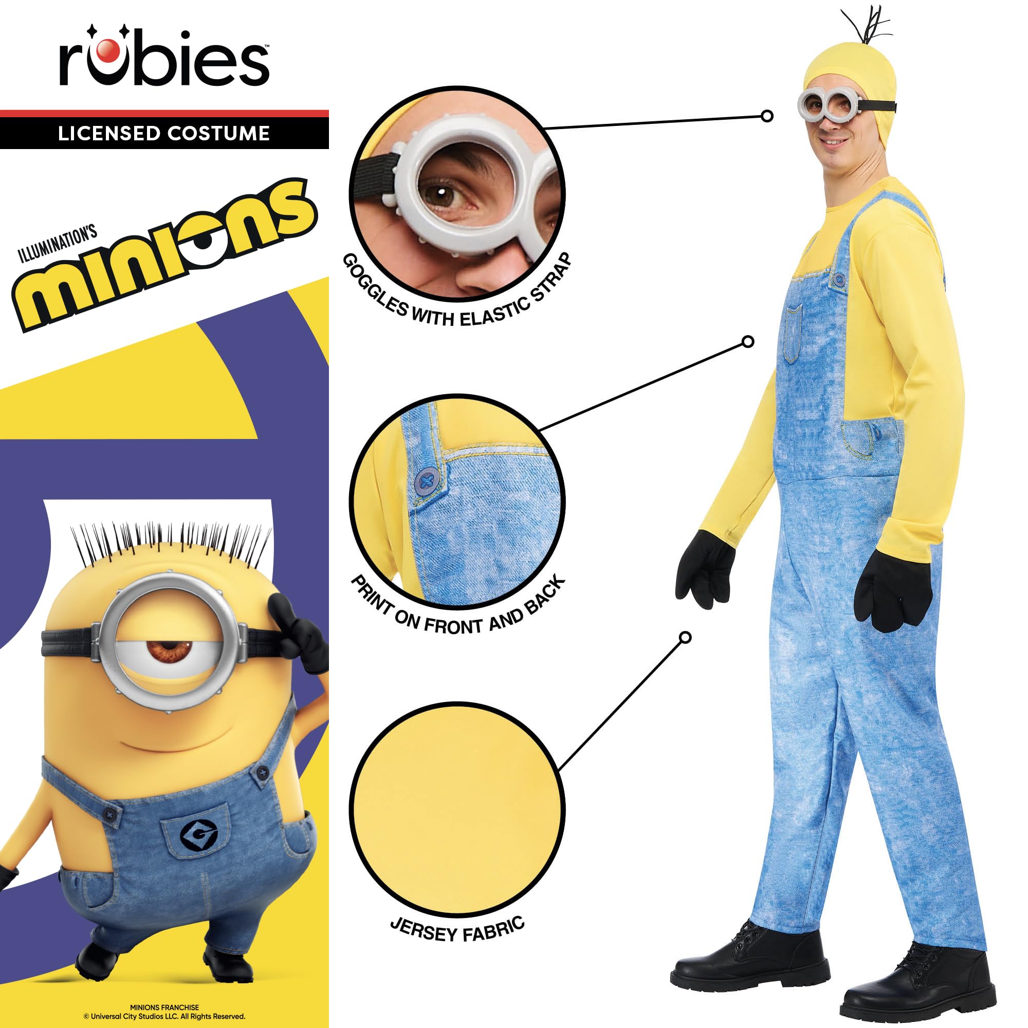 Rubies Official Minion Kevin Costume for Adults | Standard Size | Includes Jumpsuit, Headpiece, Gloves & Goggles 3