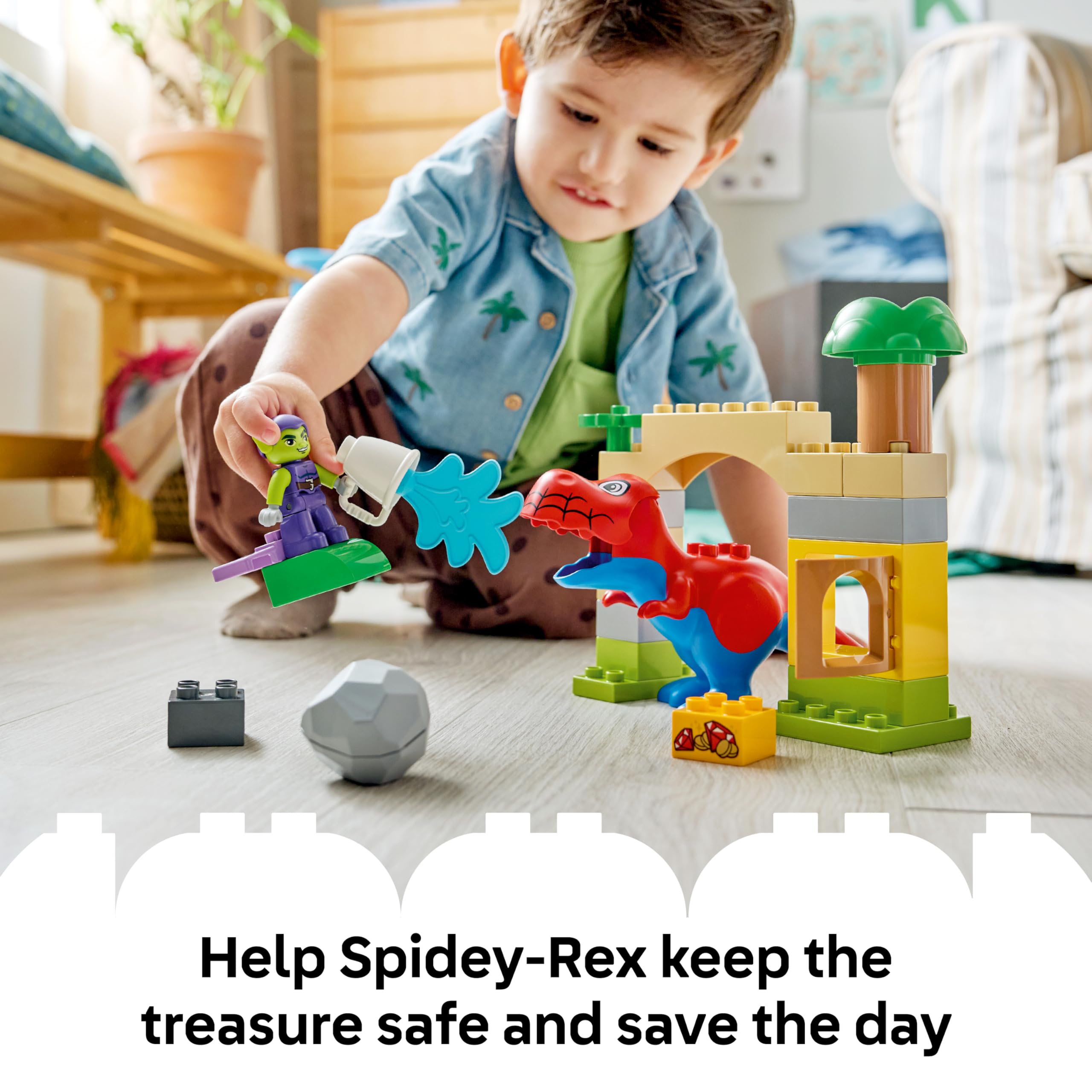 LEGO DUPLO Marvel Dinosaur Spidey-Rex vs. Green Goblin Building Set | Ages 2+ 5