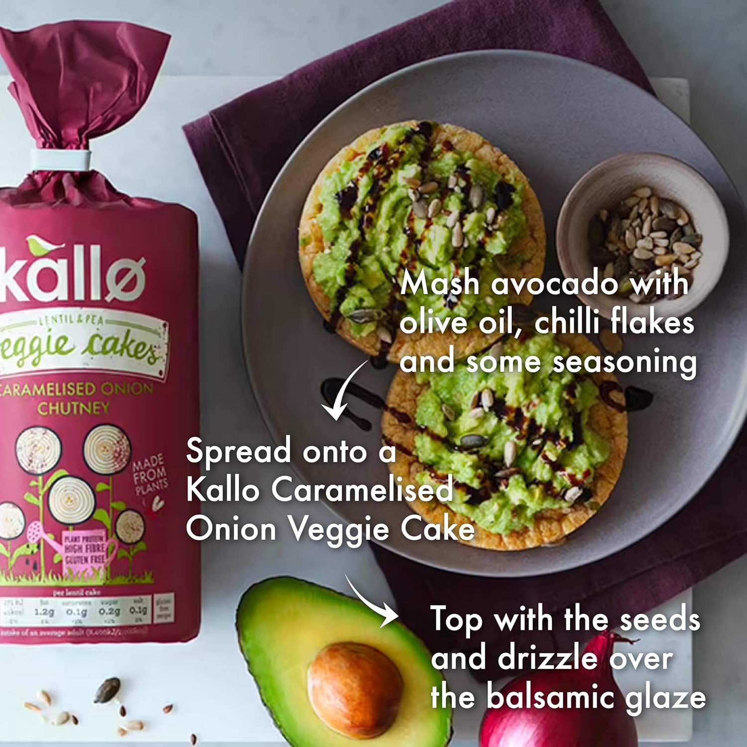 Kallo Veggie Cakes, Caramelised Onion, 6 x 122g 8