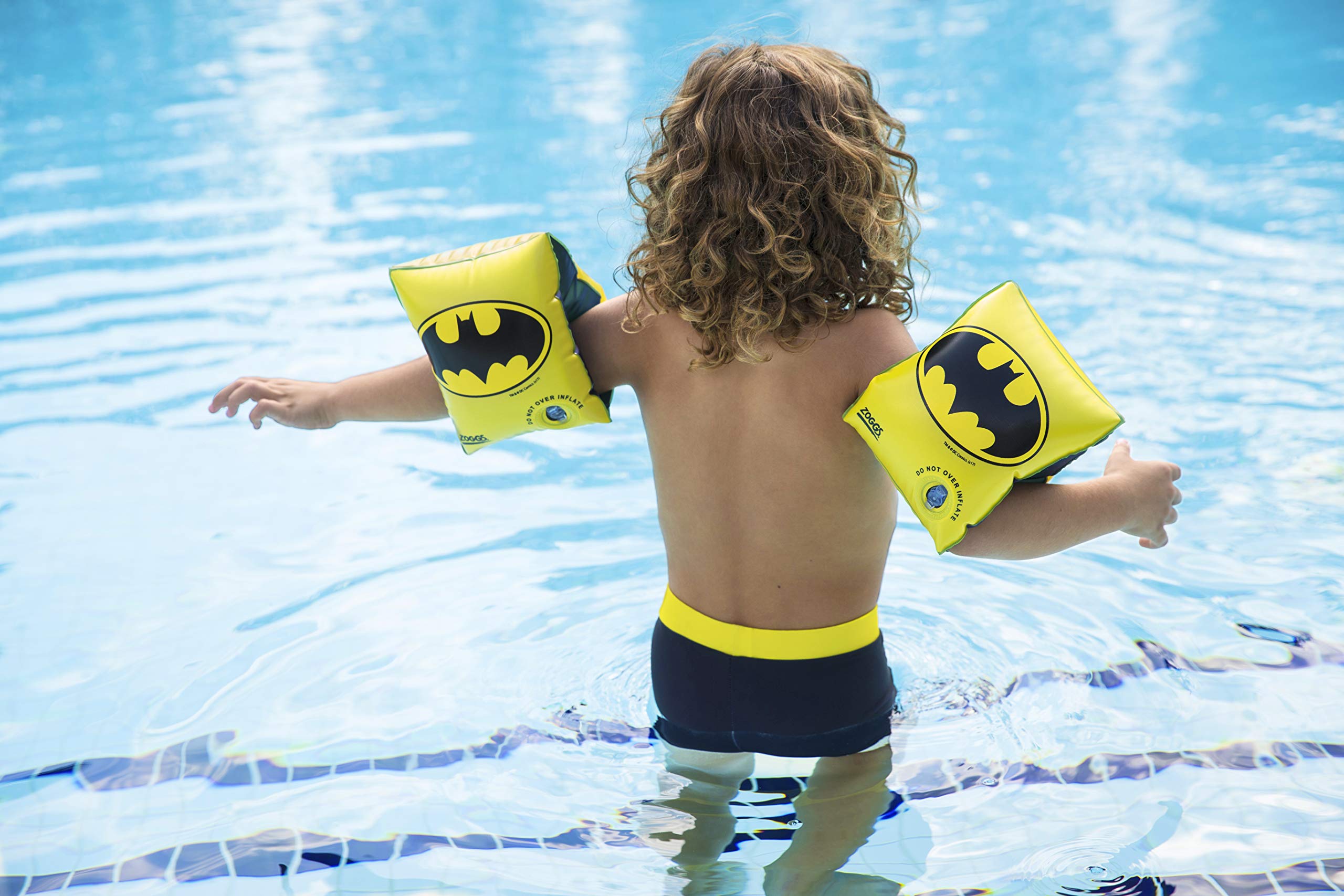 Zoggs Batman Inflatable Armbands - 1-6 Years | Heavy Duty Vylux | Easy Inflate Valves 2