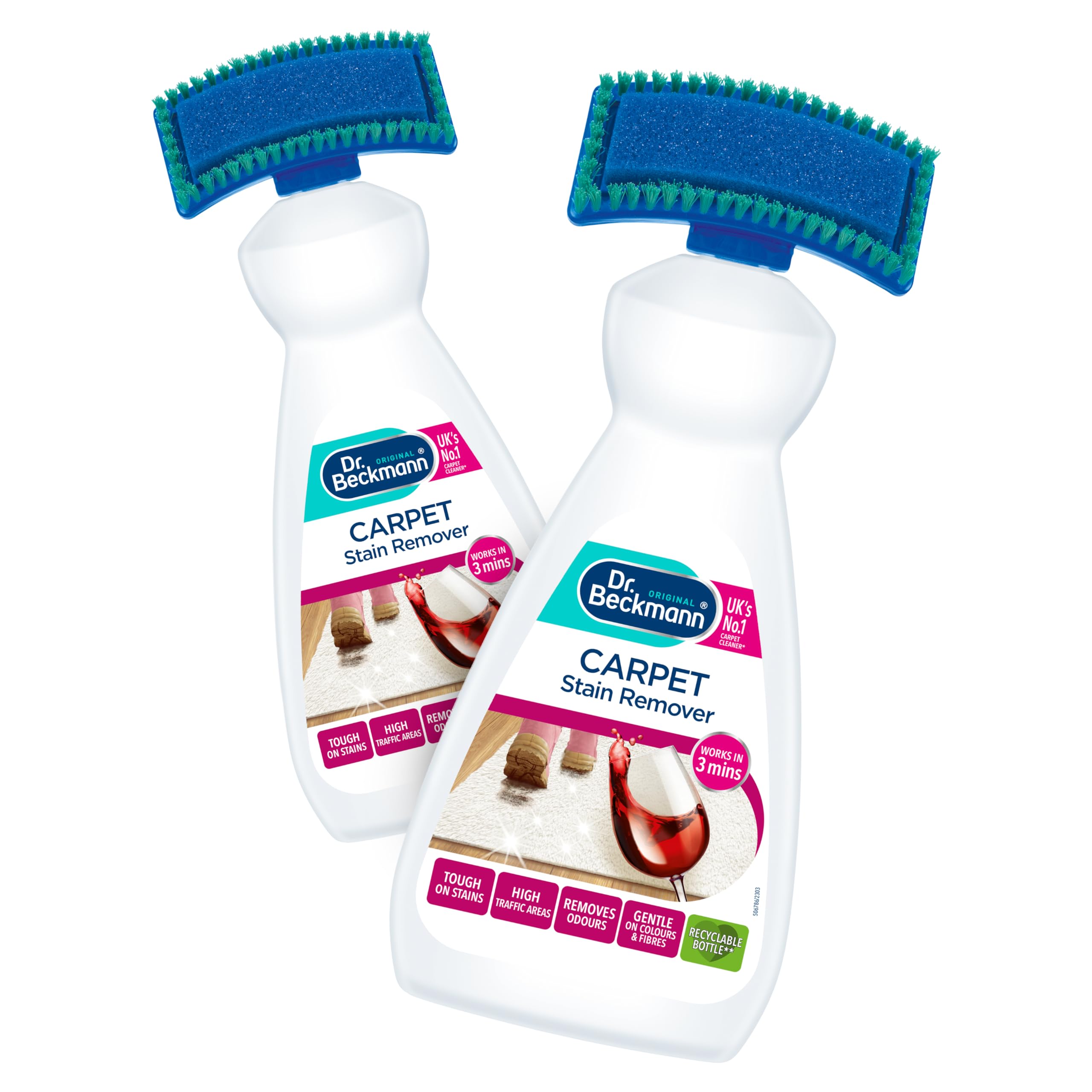 Dr. Beckmann Carpet Stain Remover - Oxy-Powered Formula, Residue Free | 650ml | Pack of 2 1