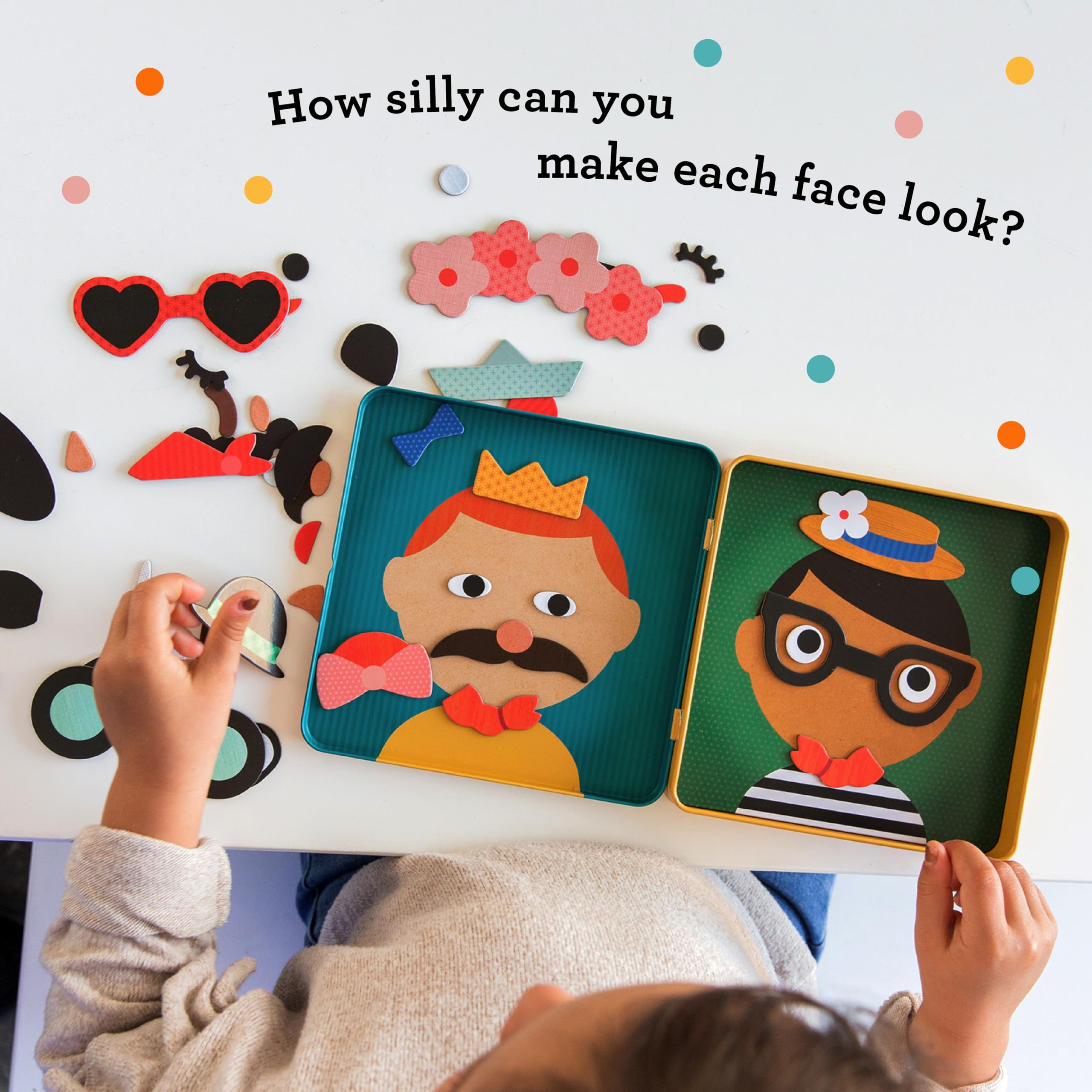 Petit Collage Funny Faces Magnetic Travel Game for Kids 6