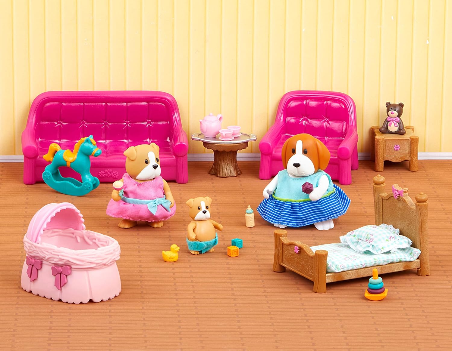 Li'l Woodzeez Living Room & Nursery Playset with 3 Figurines - WZ6823Z 3