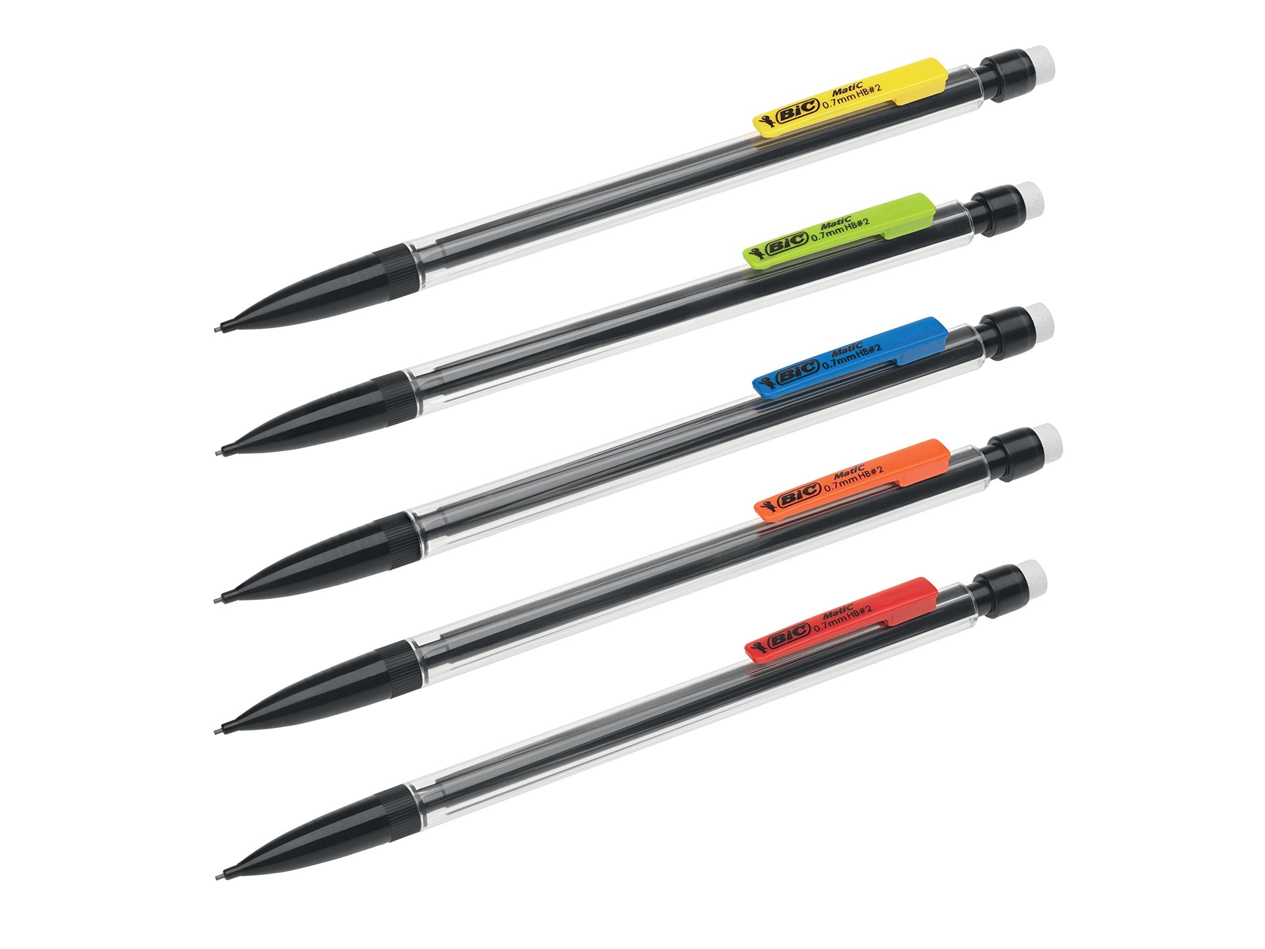 BIC Matic Original Mechanical Pencils - 0.7mm Fine Point, HB Lead, Built-in Eraser | 5 Pack 7