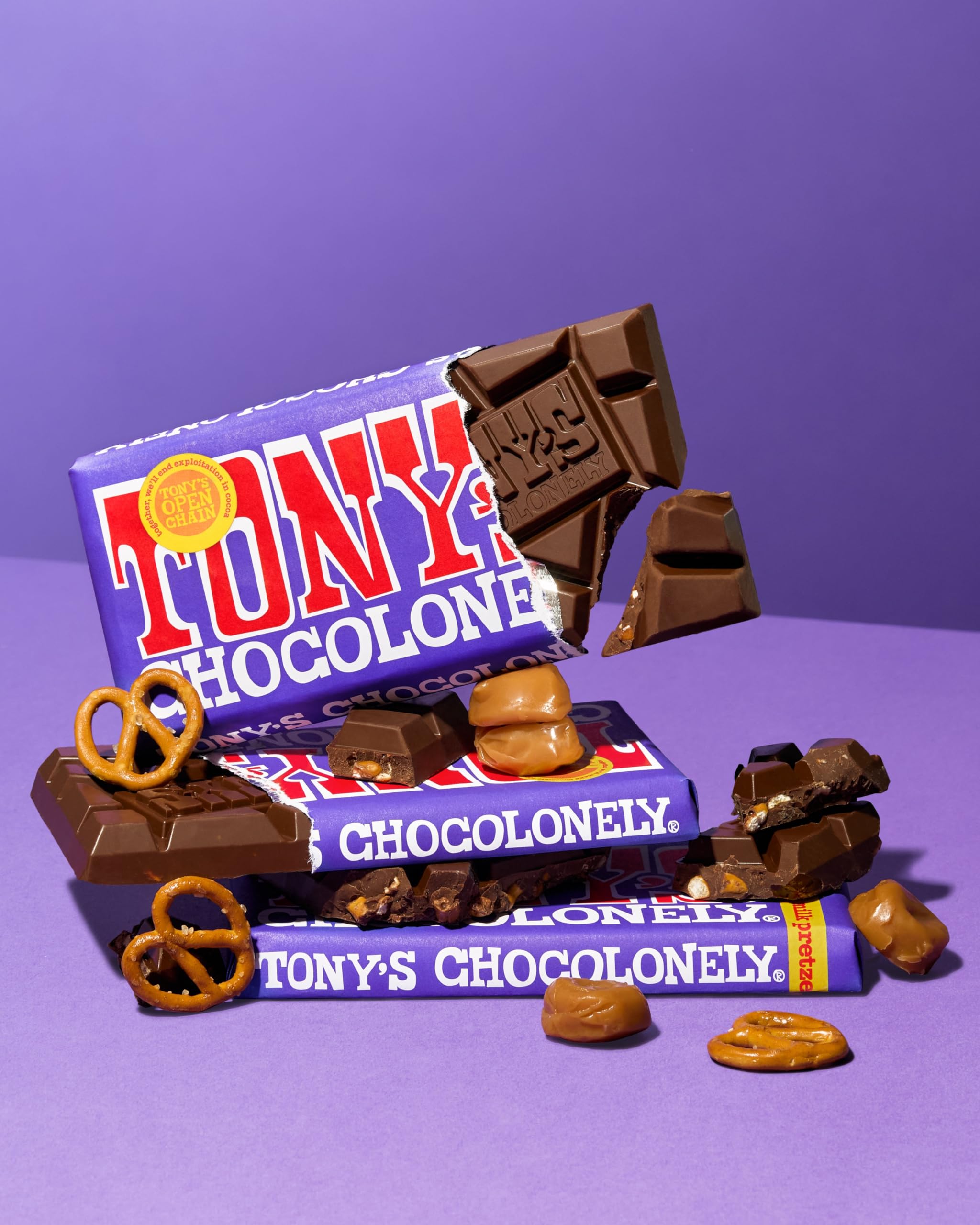 Tony's Chocolonely - Dark Milk Pretzel Toffee Chocolate Bar 180g 7