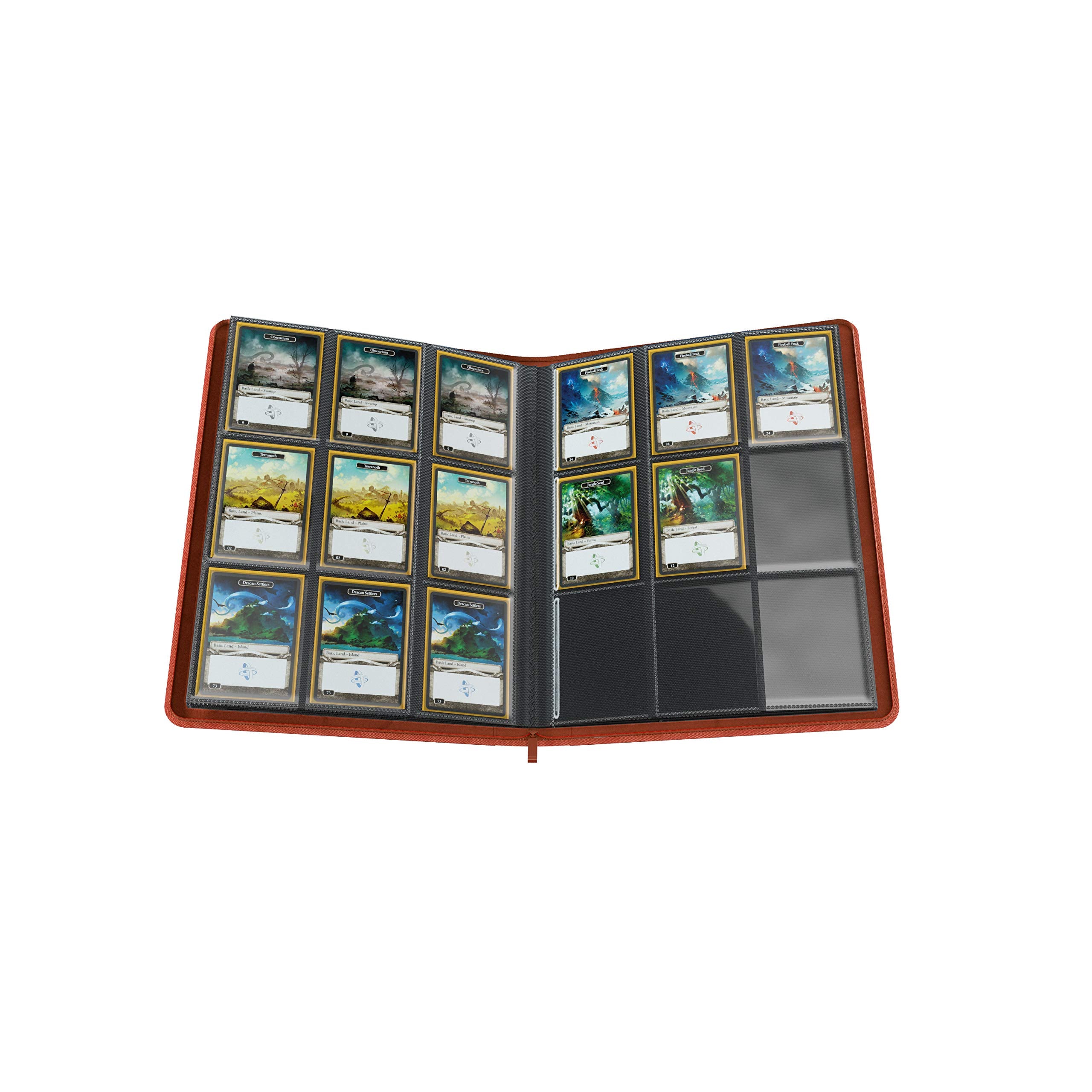 Gamegenic Zip-Up Album - 18-Pocket Capacity | Side-Loading Pages | Red Medium 5