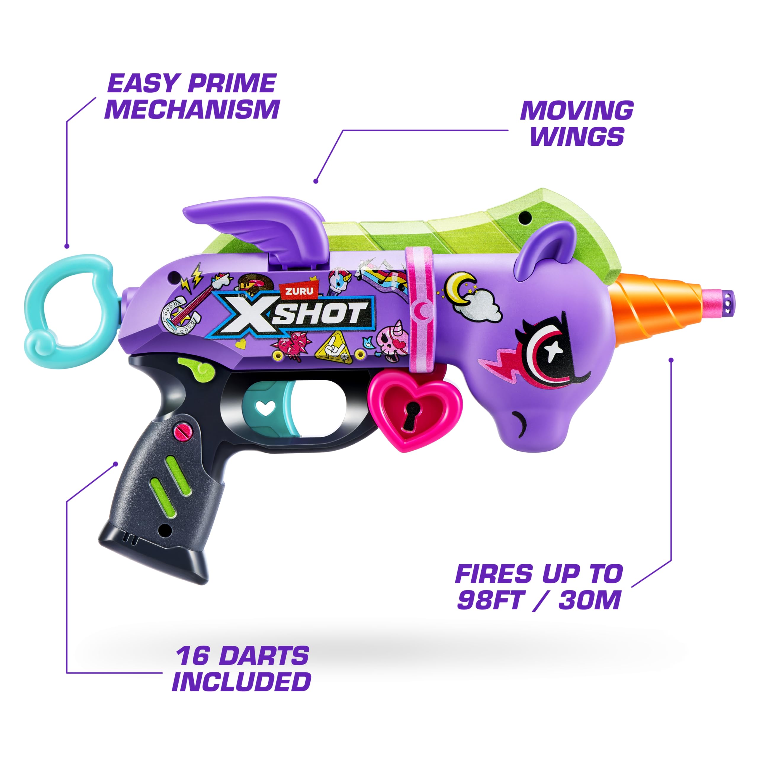 XSHOT Blastercorn 2-Pack - Unicorn Themed Dart Blasters | 98ft Range | Includes 32 Darts 2