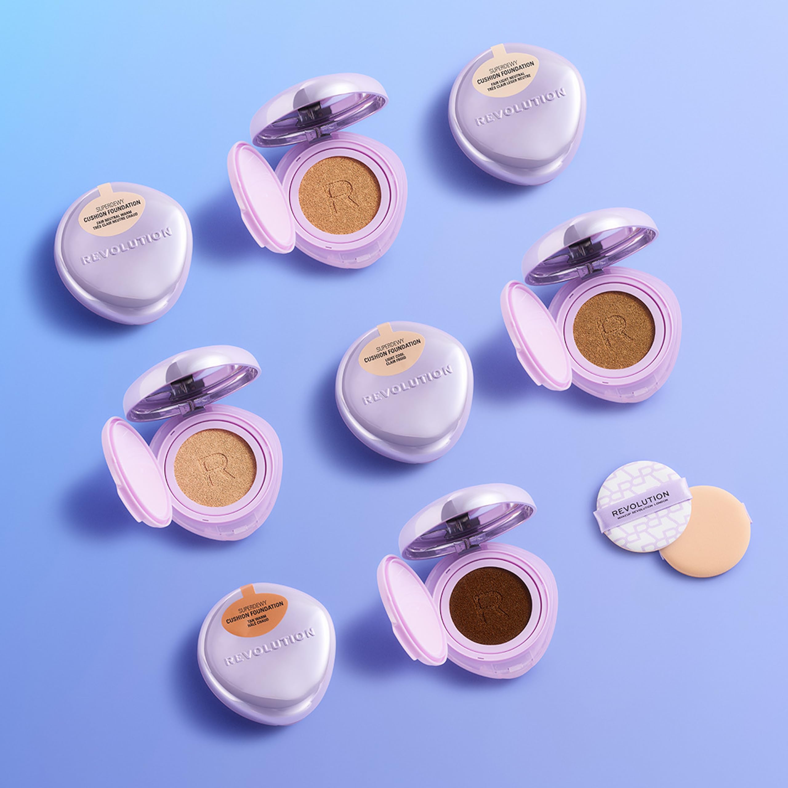 Revolution Beauty London Superdewy Cushion Foundation - Buildable Coverage | Hydrating Finish | Medium Tan Cool 5
