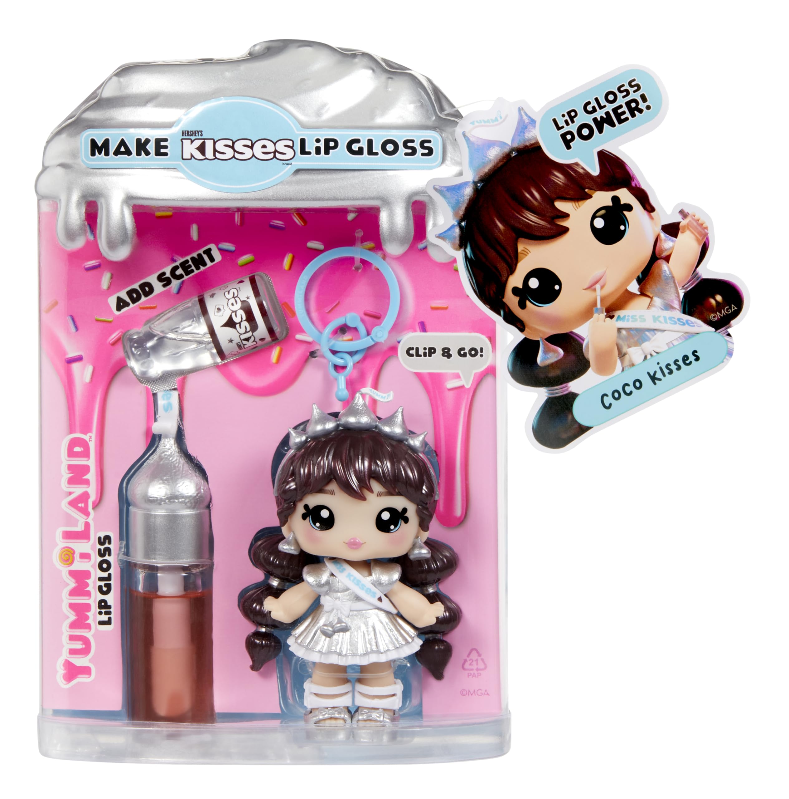 Yummiland x Blow Pop Lip Gloss Doll - Lulu Raspberry DIY Kit with Keychain, Articulated Fashion Doll & Customizable Accessories 4
