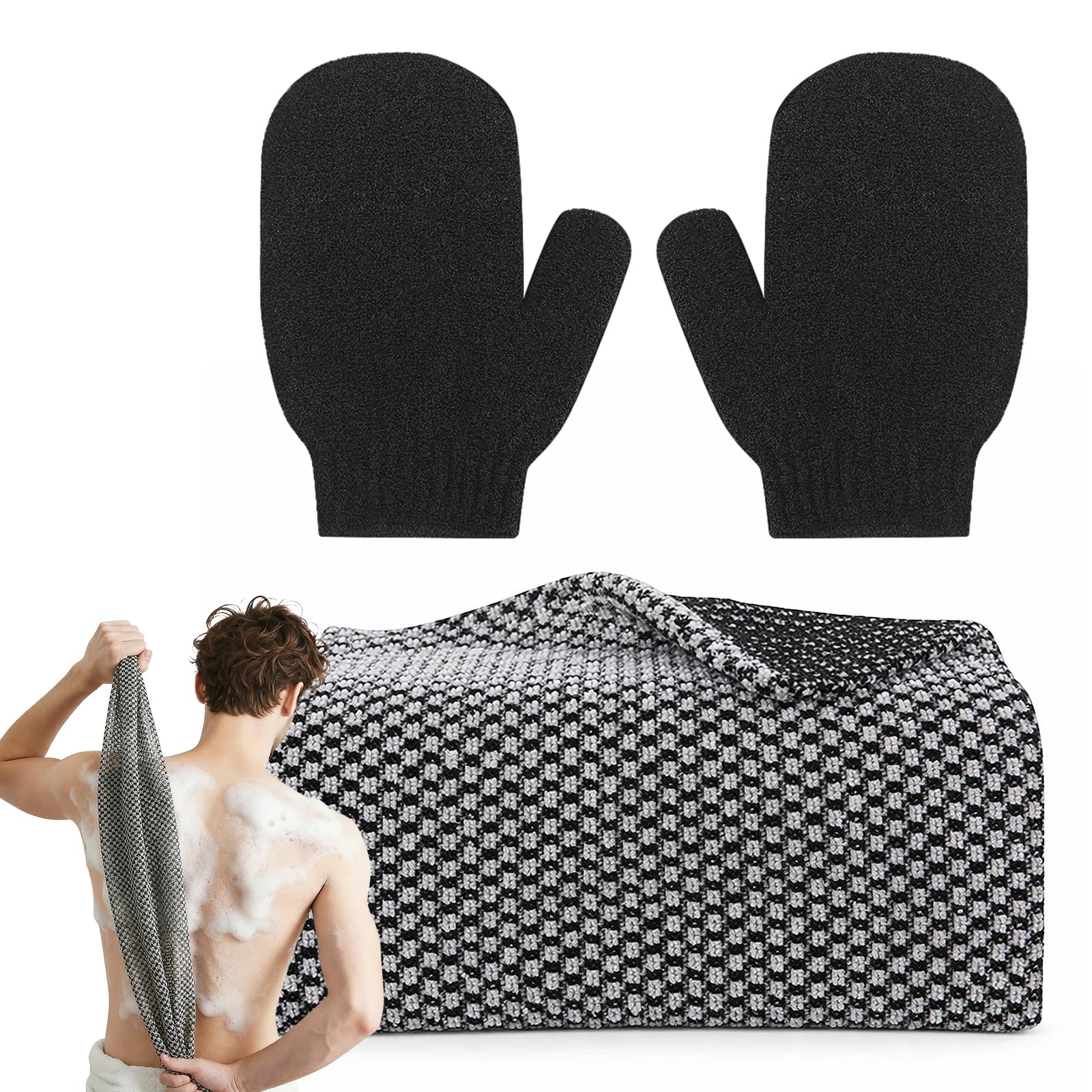 Lafefe Exfoliating Towel Gloves Set - Deep Clean & Pore Unclogging | Unisex Adult | 2 Items